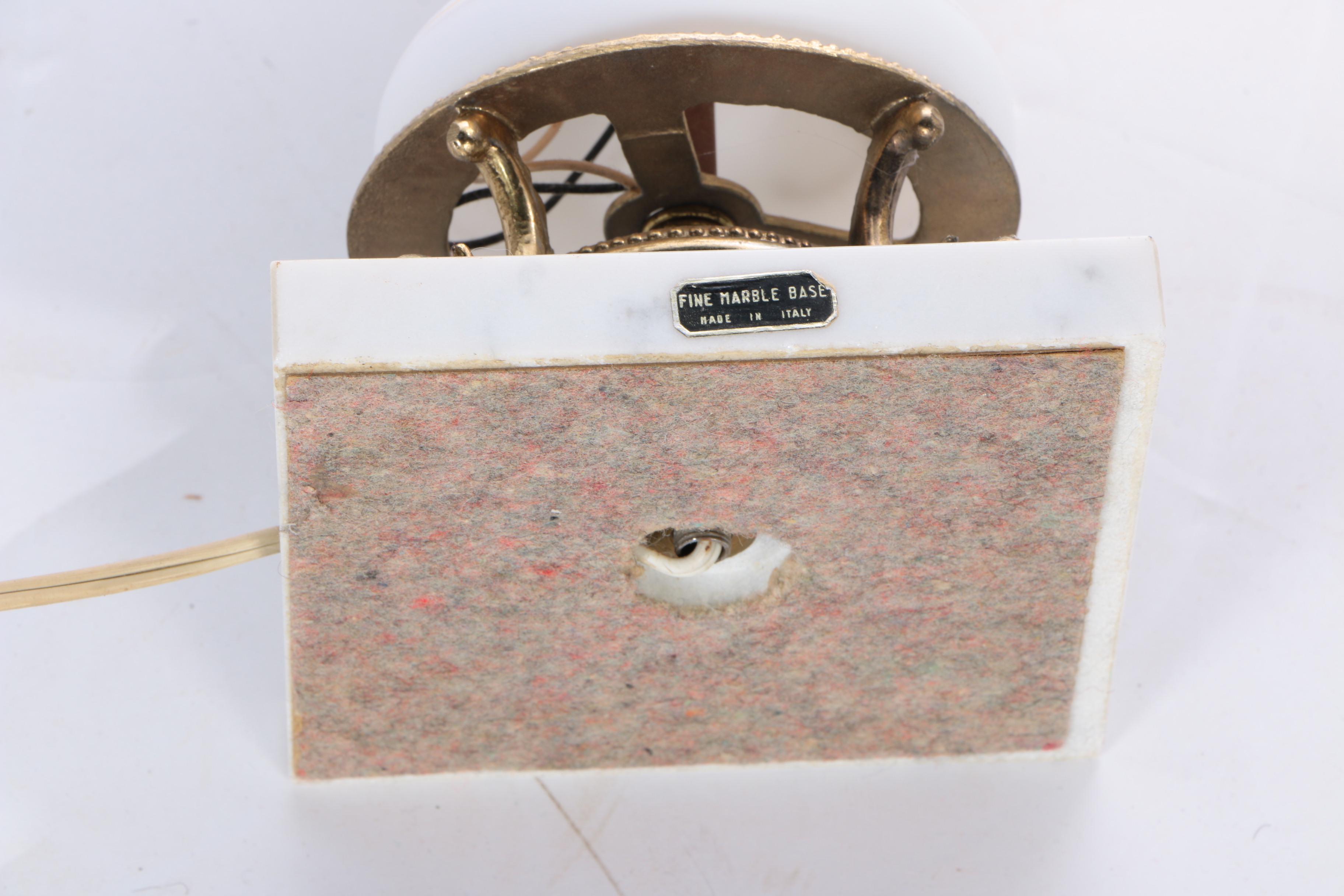 Bavarian Bristol Hand Blown Glass and Gilded Table Lamp