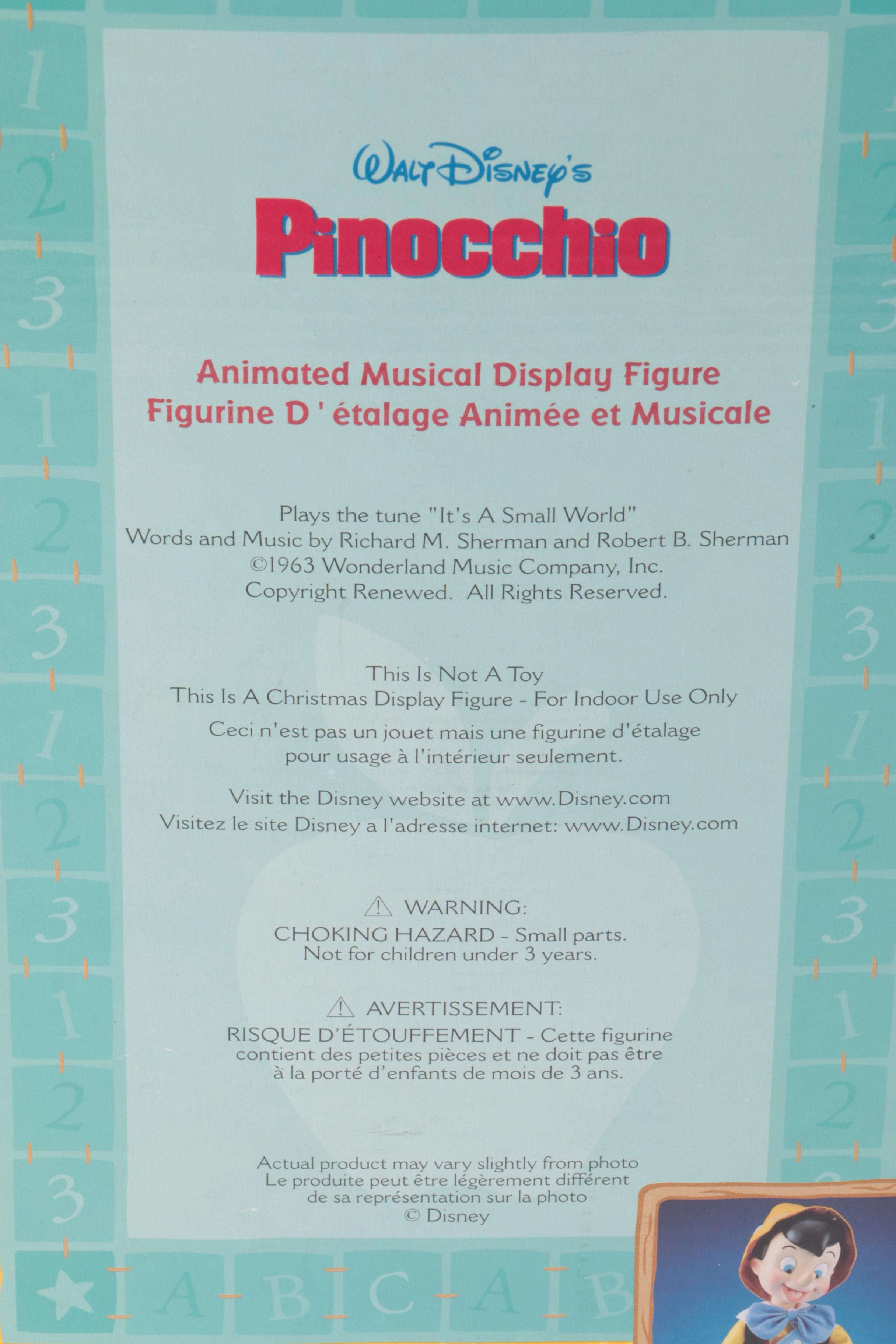 Musical Disney "Pinocchio" Christmas Figurine
