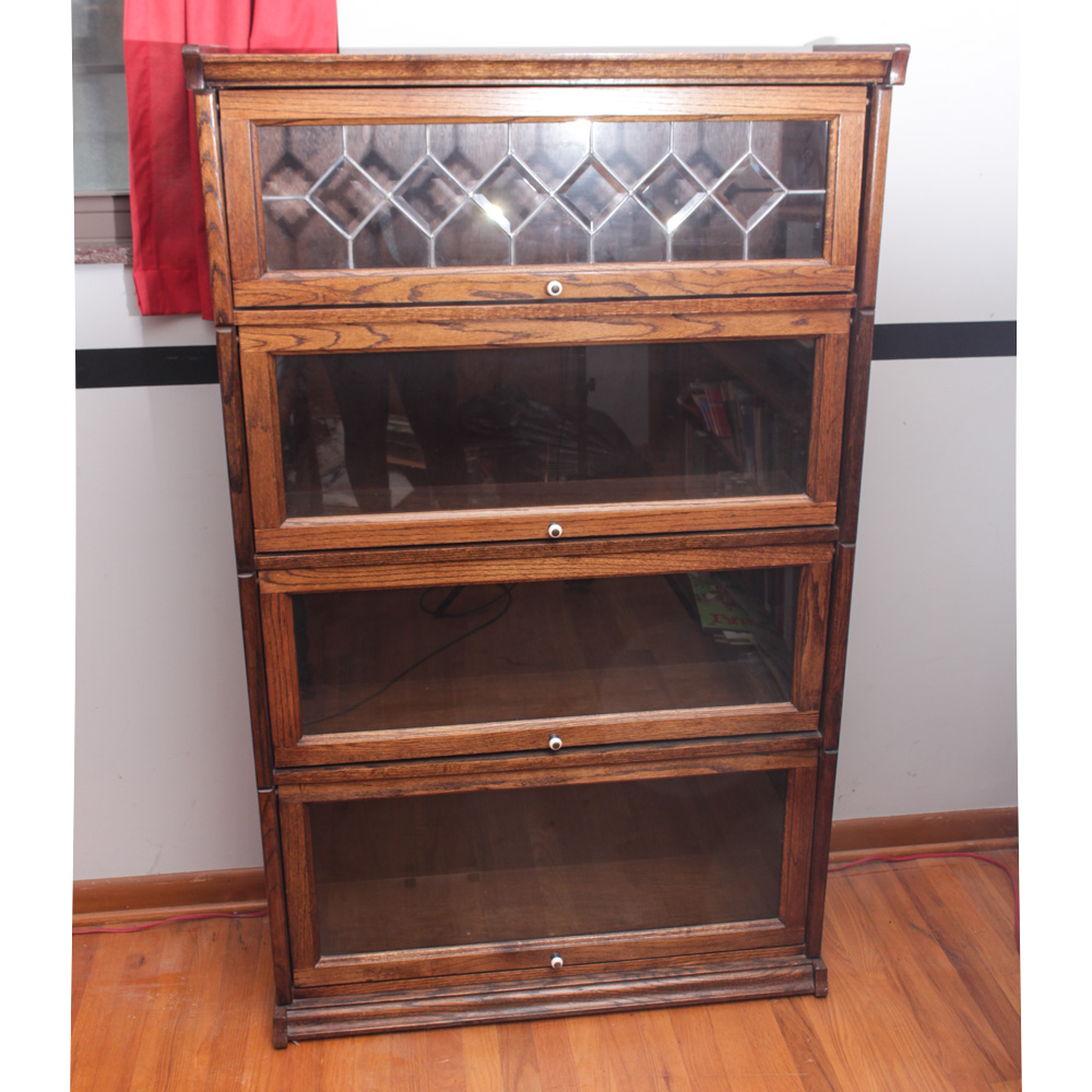 Vintage Amish Made Oak Barrister Bookcase