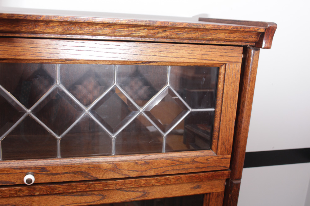 Vintage Amish Made Oak Barrister Bookcase