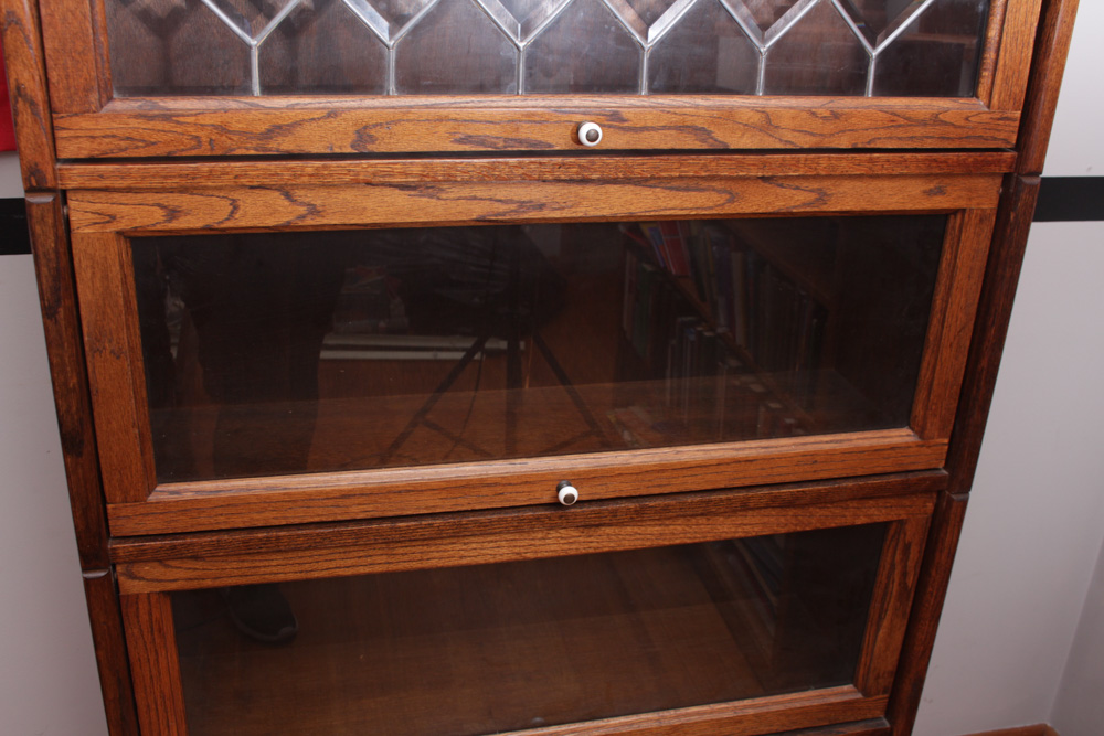 Vintage Amish Made Oak Barrister Bookcase