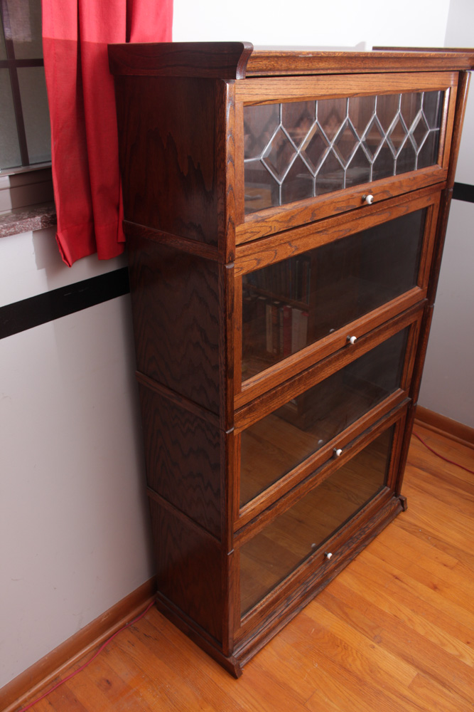 Vintage Amish Made Oak Barrister Bookcase