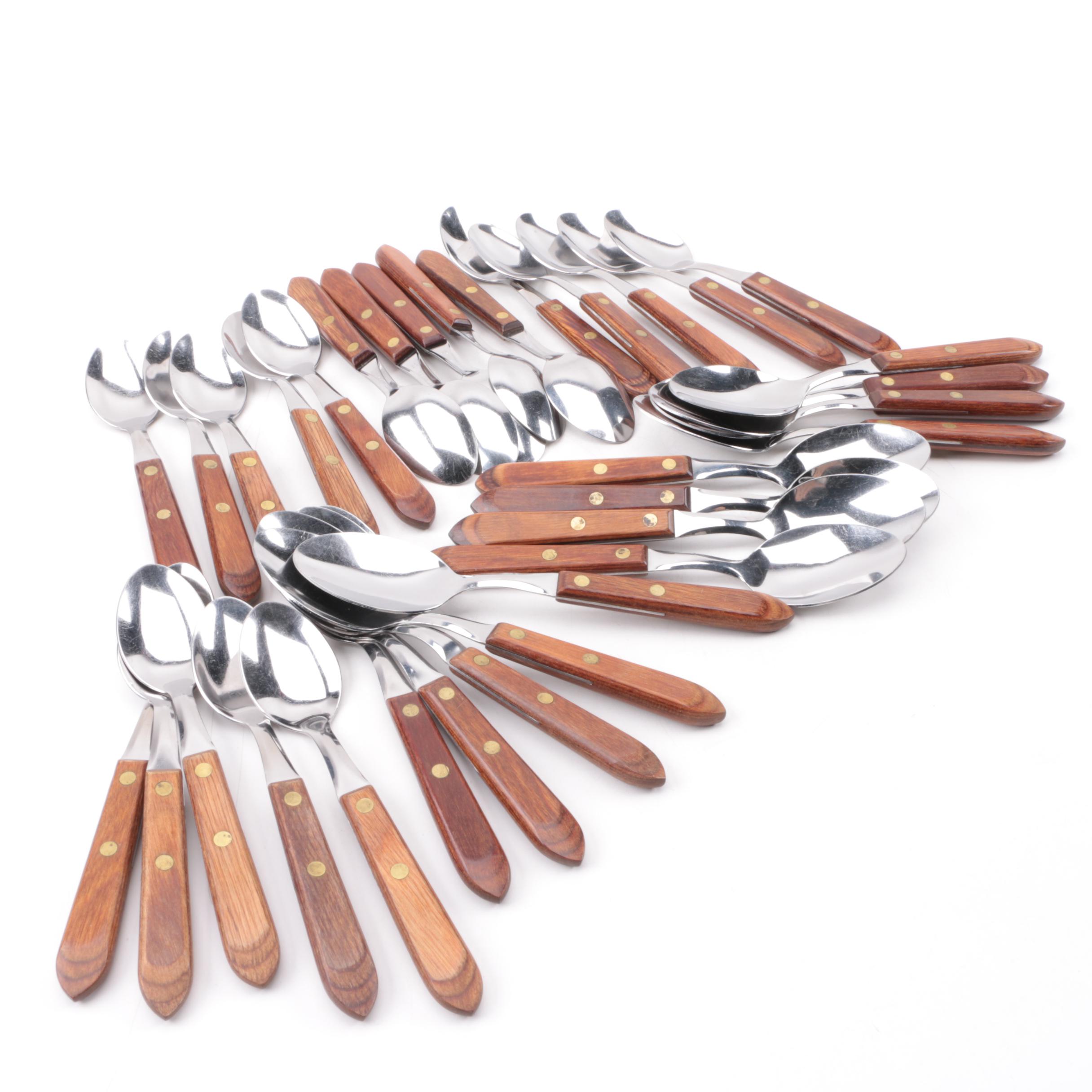 Washington Forge "Town and Country" Stainless Spoons with Maple Handles