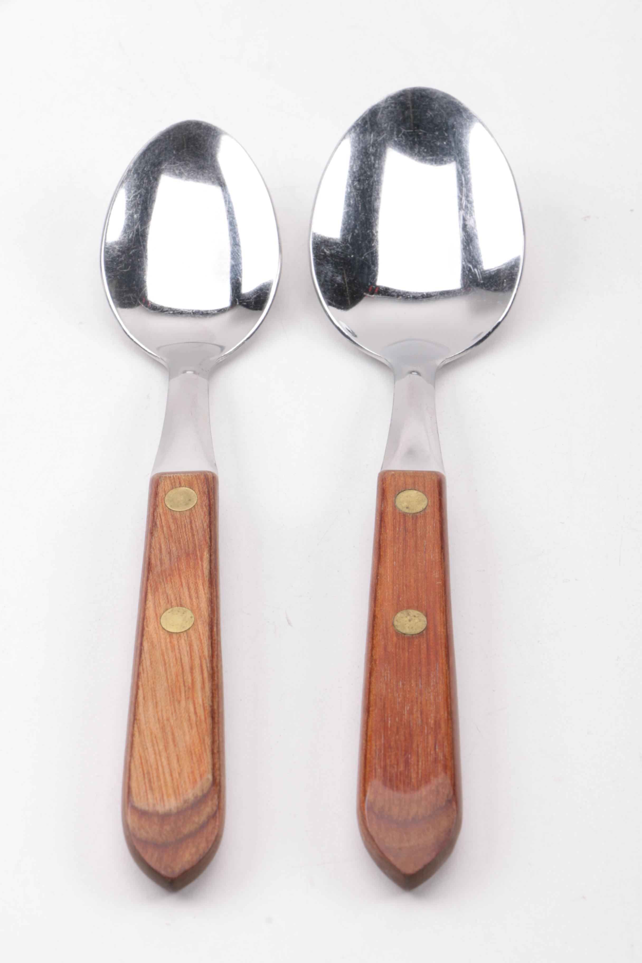 Washington Forge "Town and Country" Stainless Spoons with Maple Handles