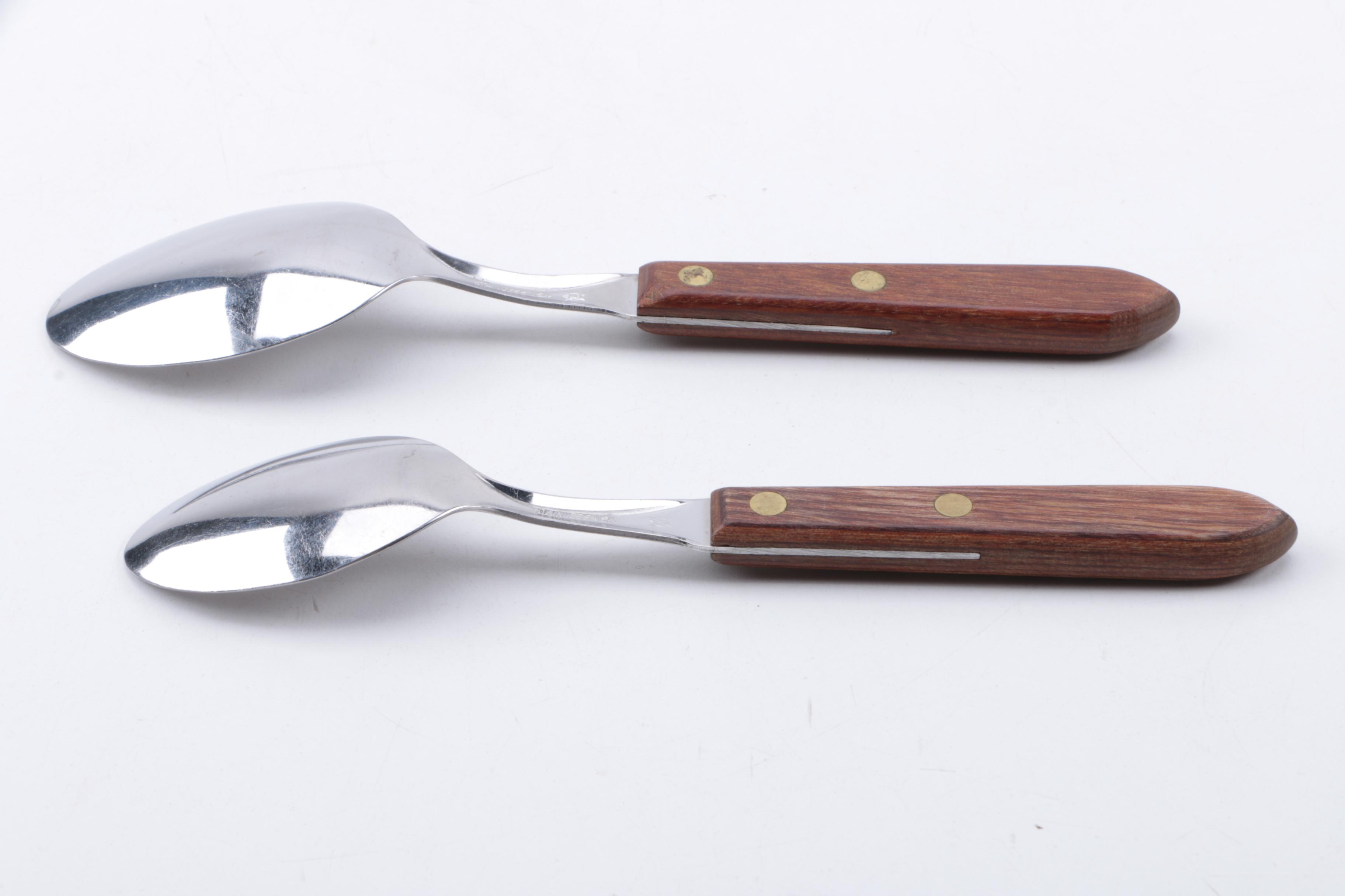 Washington Forge "Town and Country" Stainless Spoons with Maple Handles