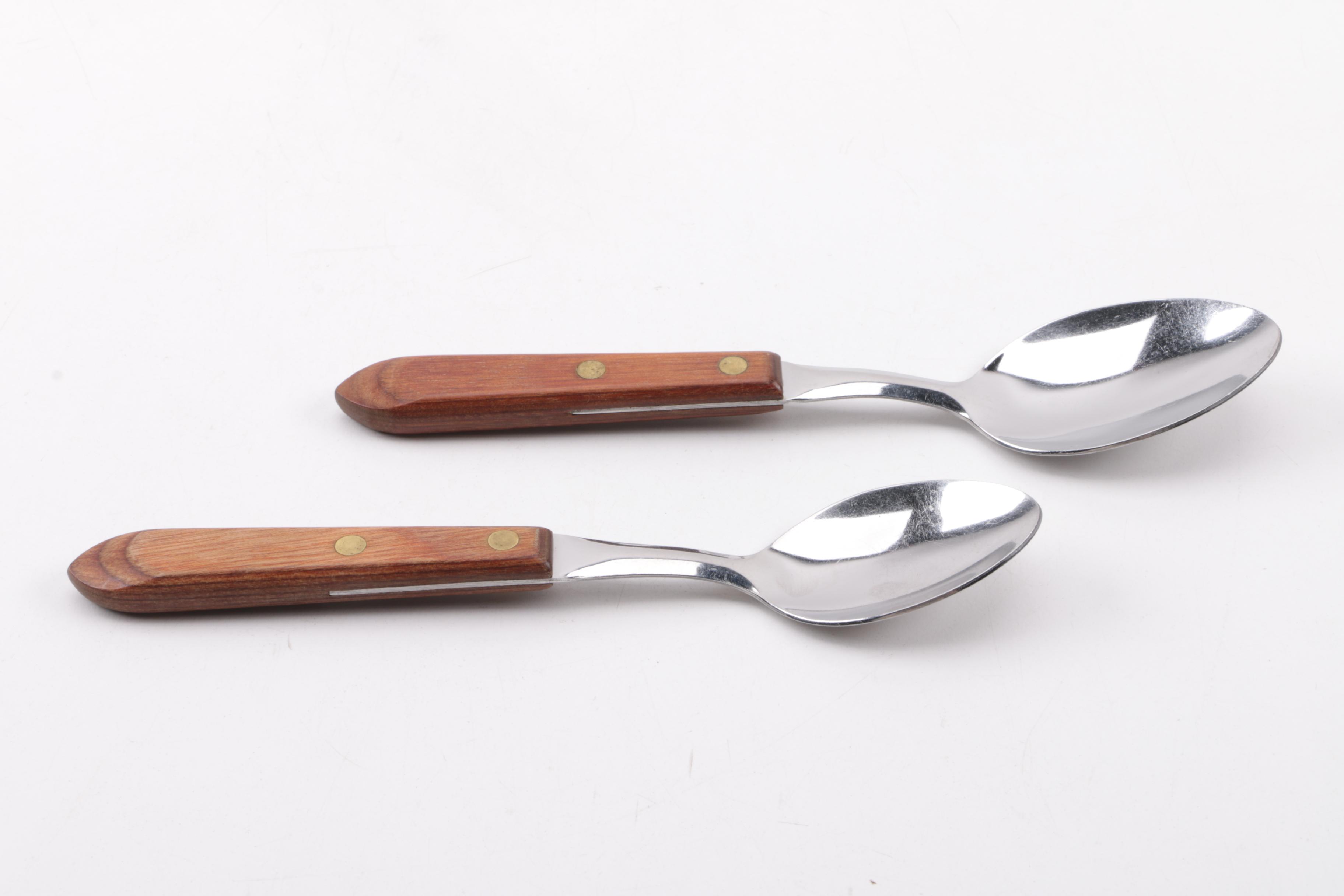 Washington Forge "Town and Country" Stainless Spoons with Maple Handles