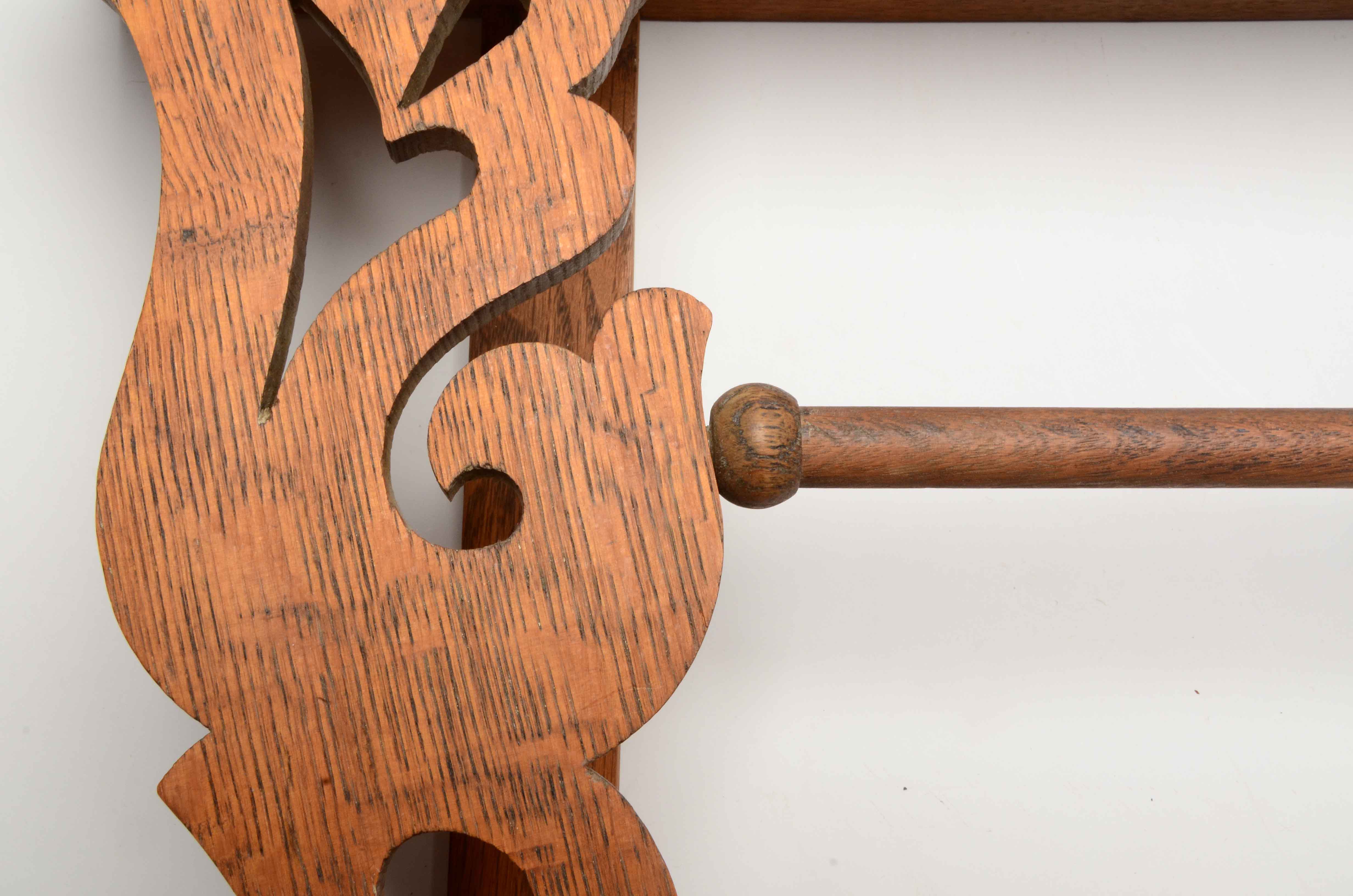 Antique Oak Wall Shelf