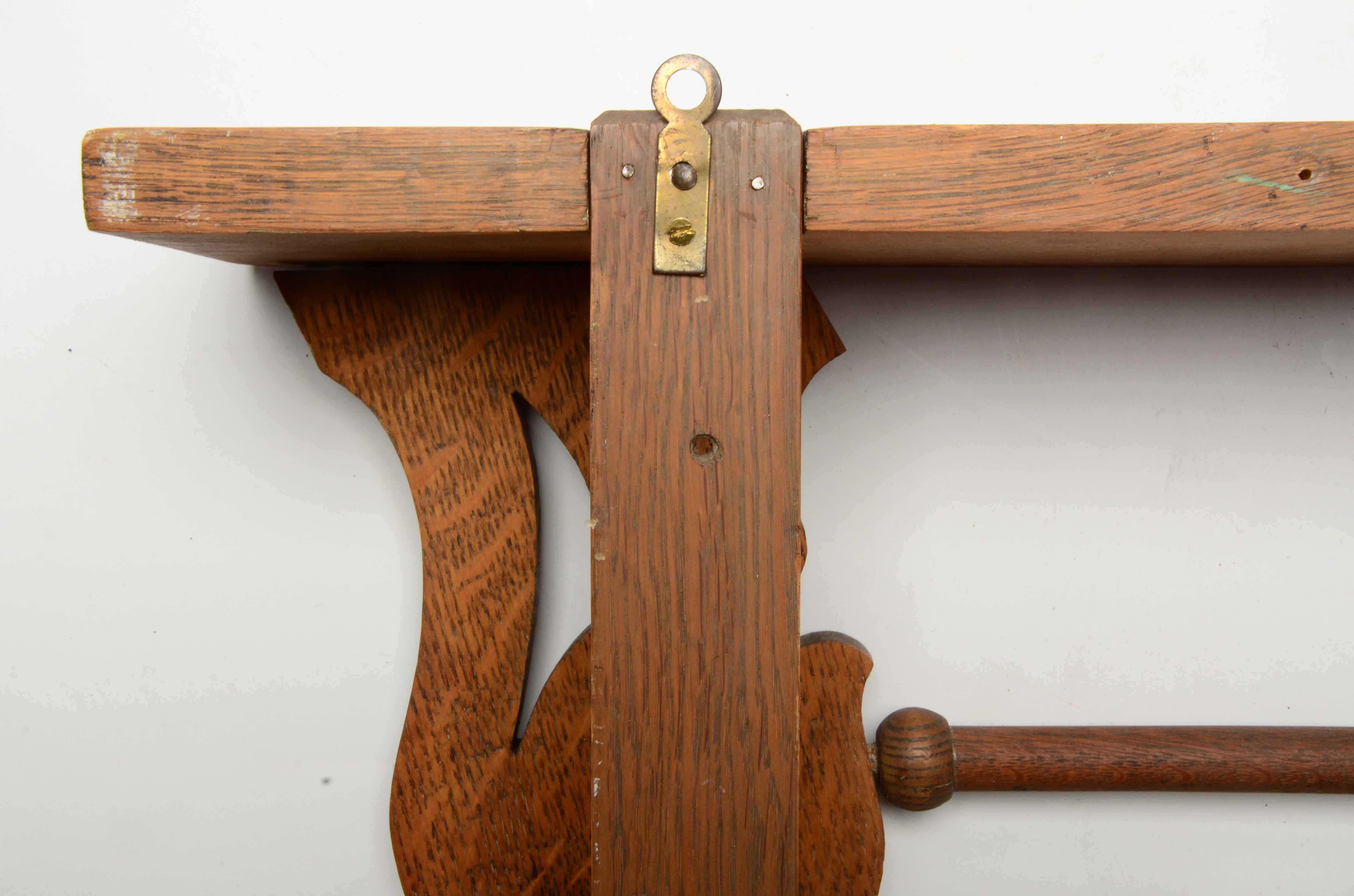 Antique Oak Wall Shelf