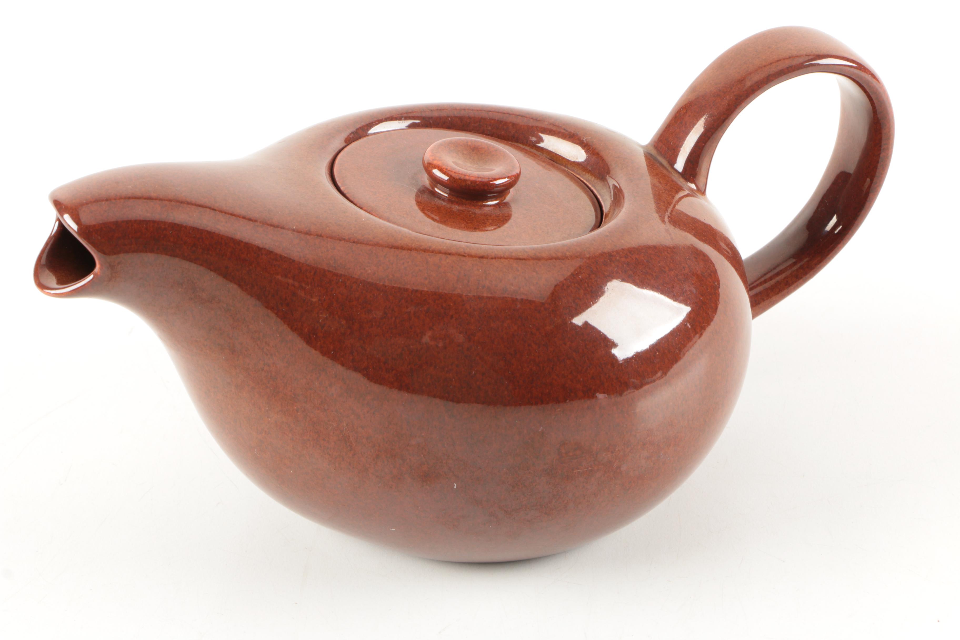 Haeger Planter and Steubenville "American Modern Brown" Teapot