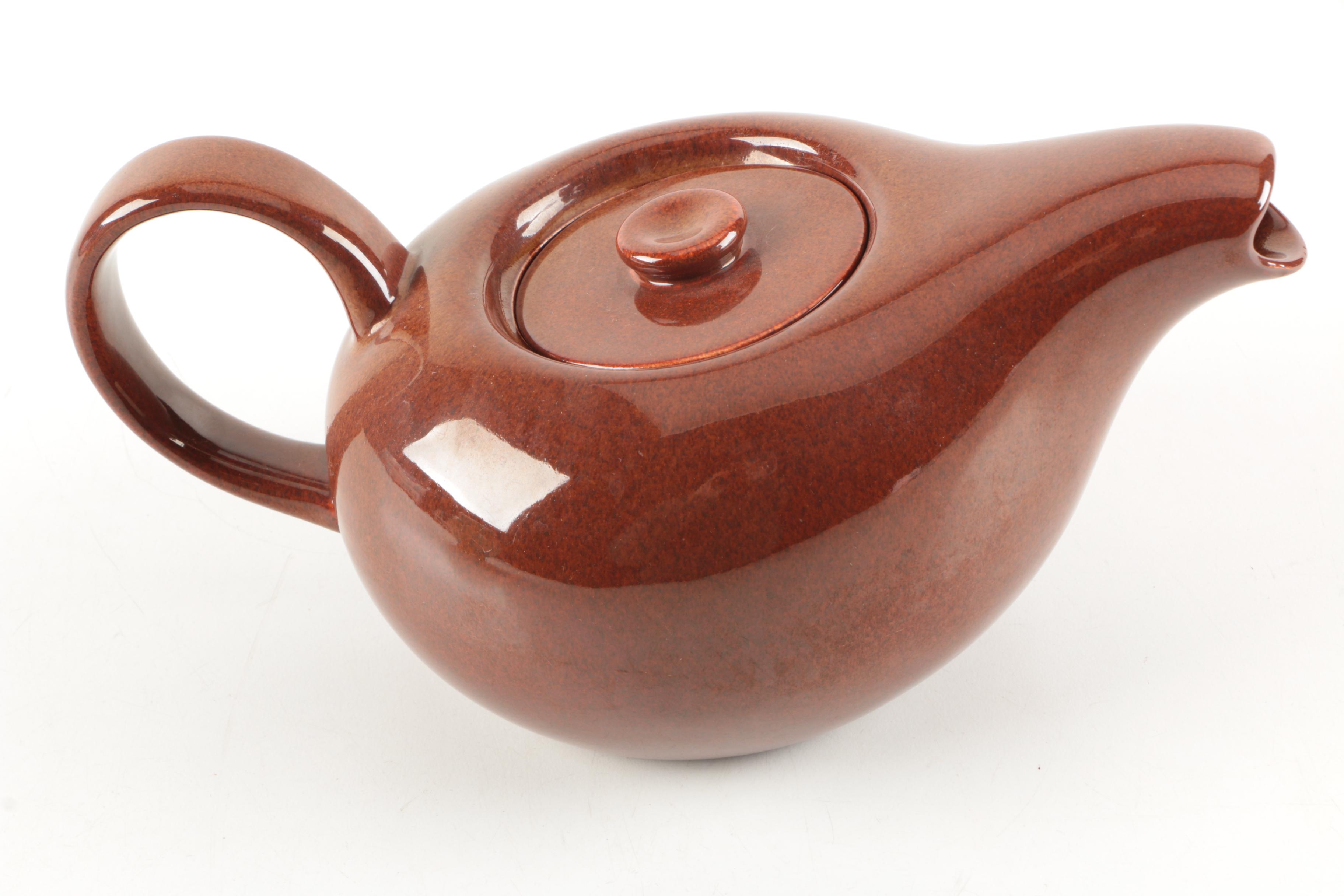 Haeger Planter and Steubenville "American Modern Brown" Teapot