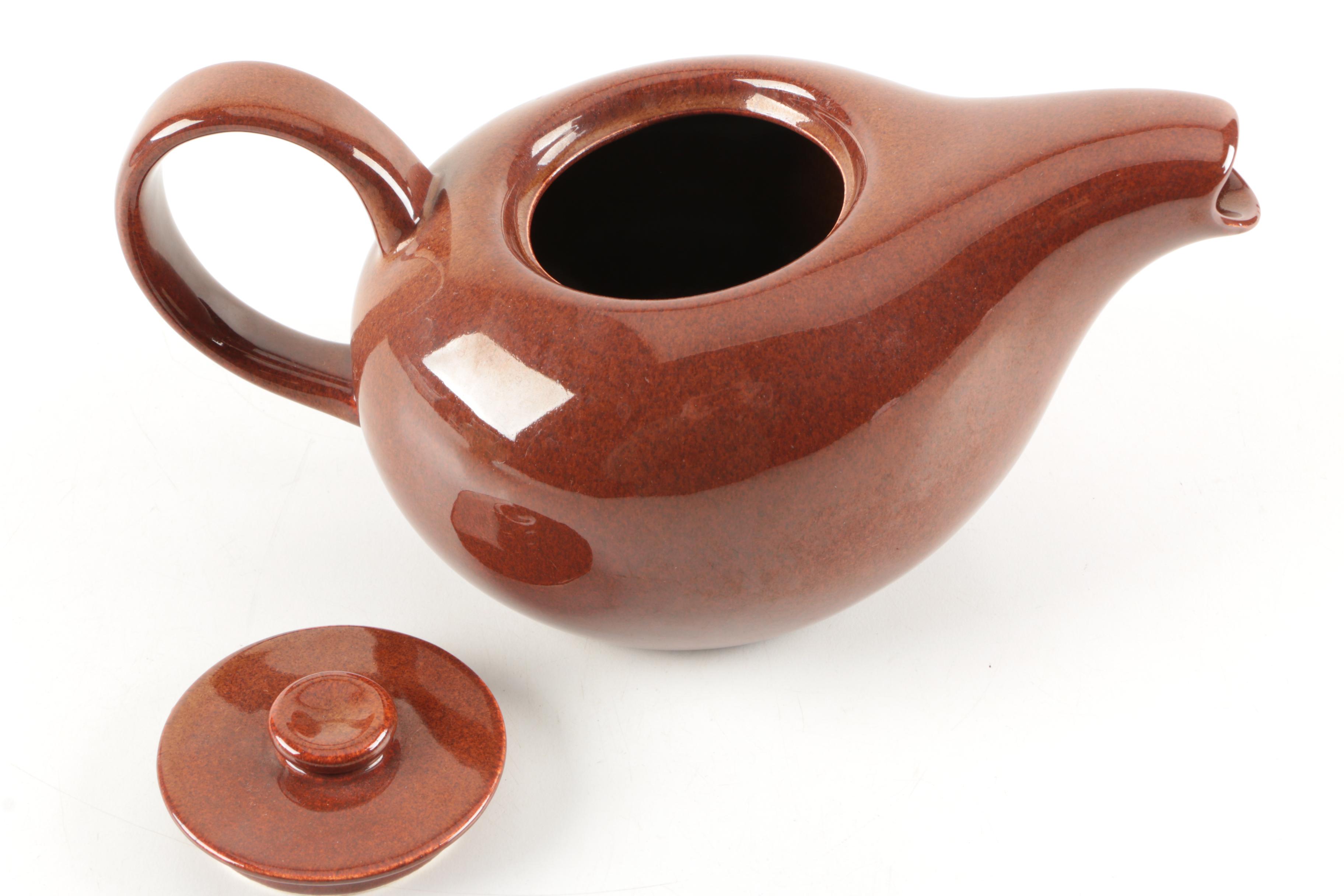 Haeger Planter and Steubenville "American Modern Brown" Teapot