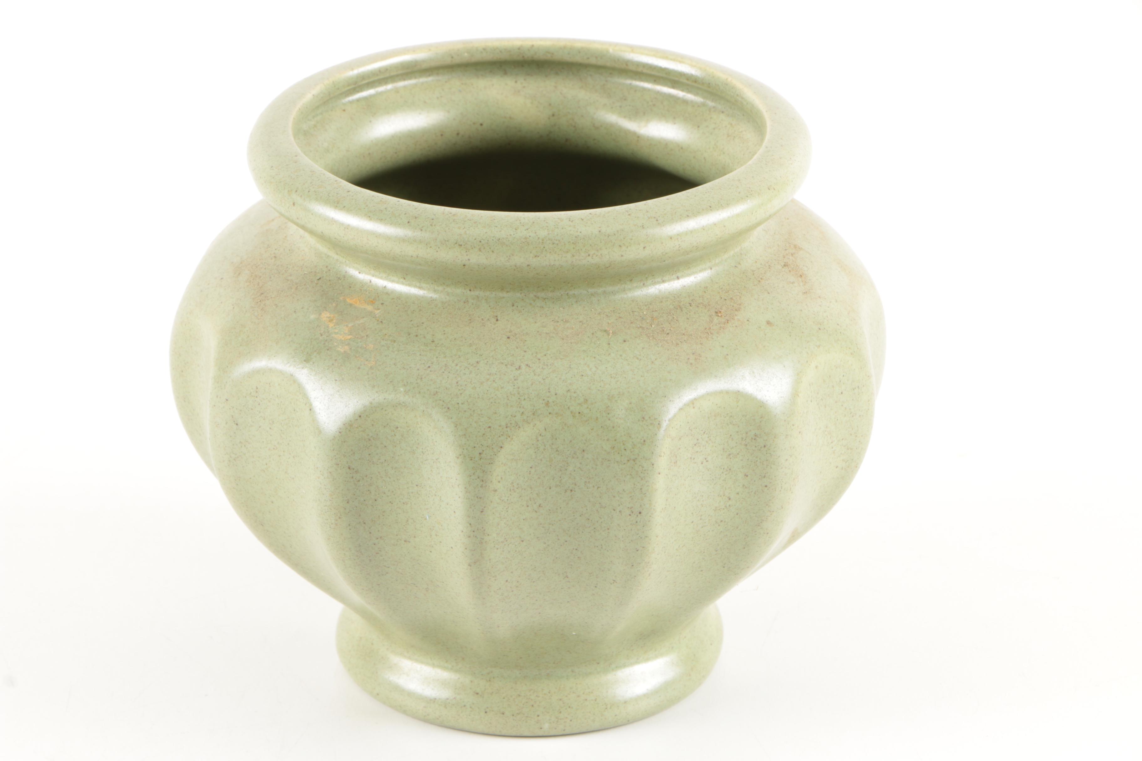 Haeger Planter and Steubenville "American Modern Brown" Teapot