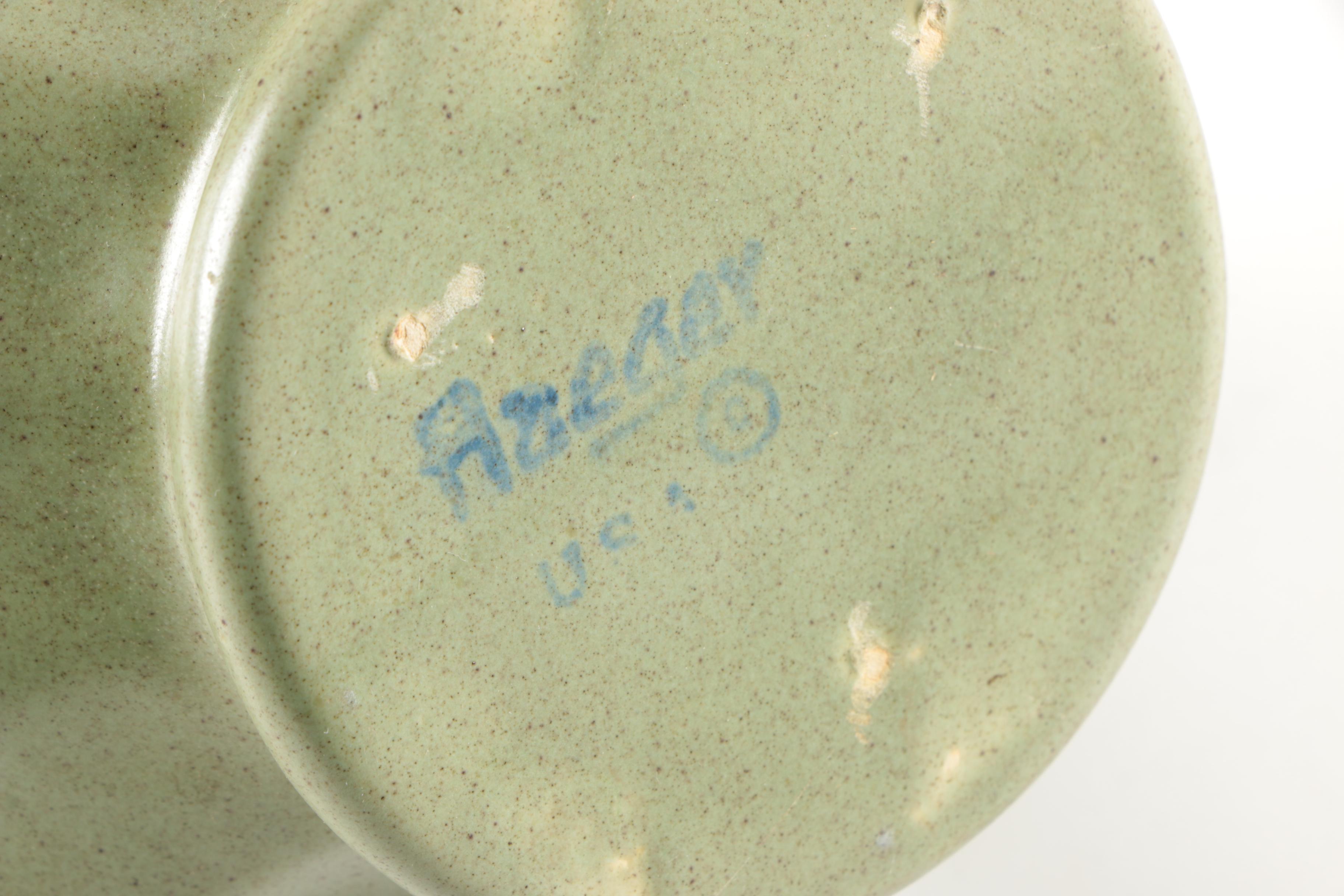 Haeger Planter and Steubenville "American Modern Brown" Teapot