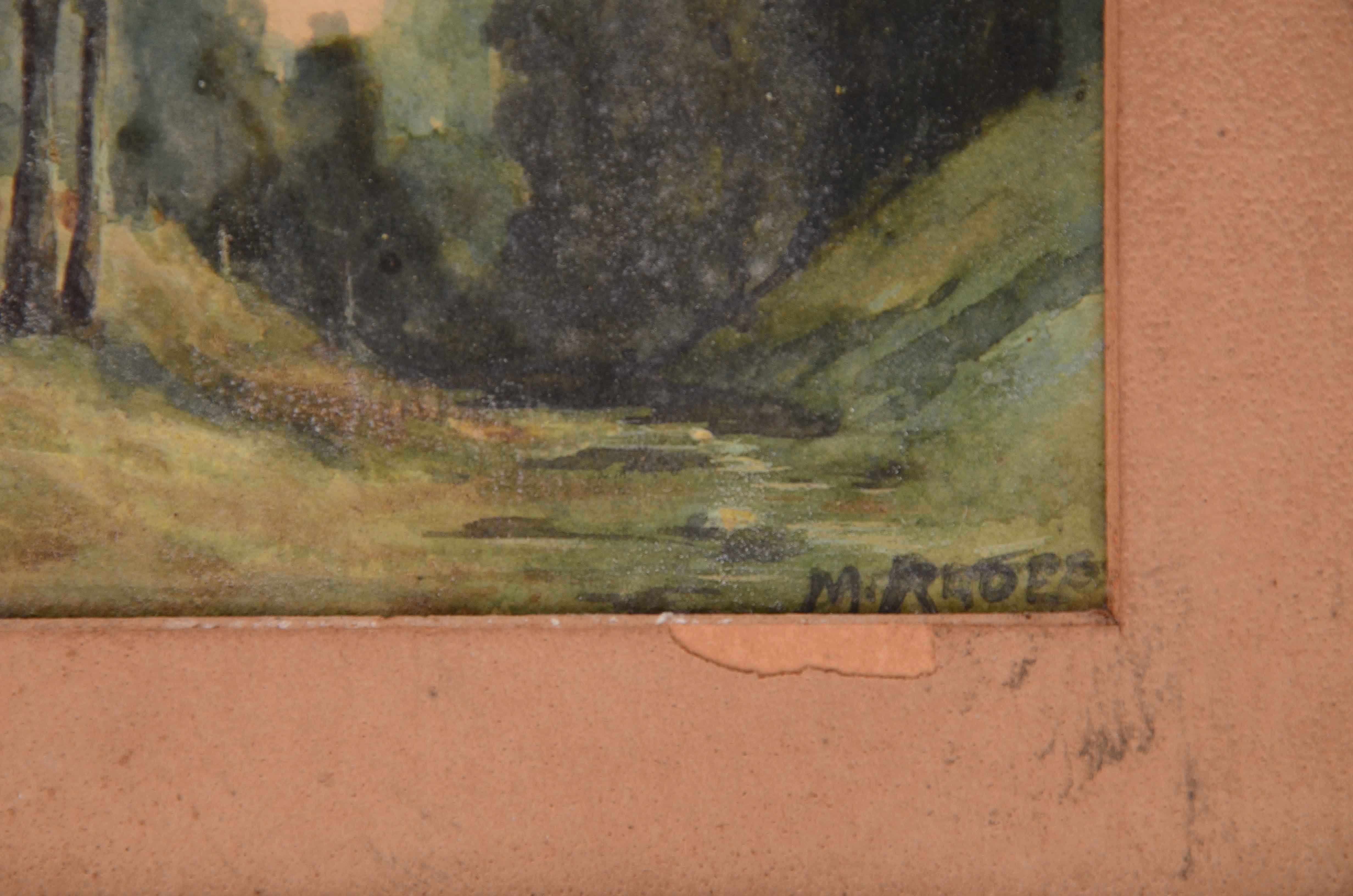 19th Century Watercolor Landscape on Laid Paper