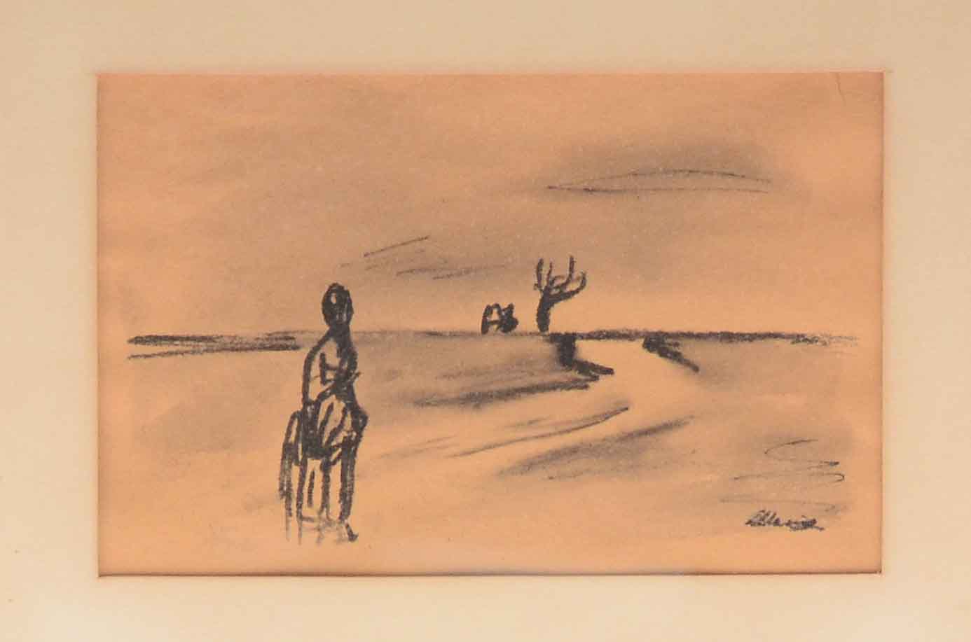 Ludwick Maciag Signed Charcoal Drawing "Sketch"