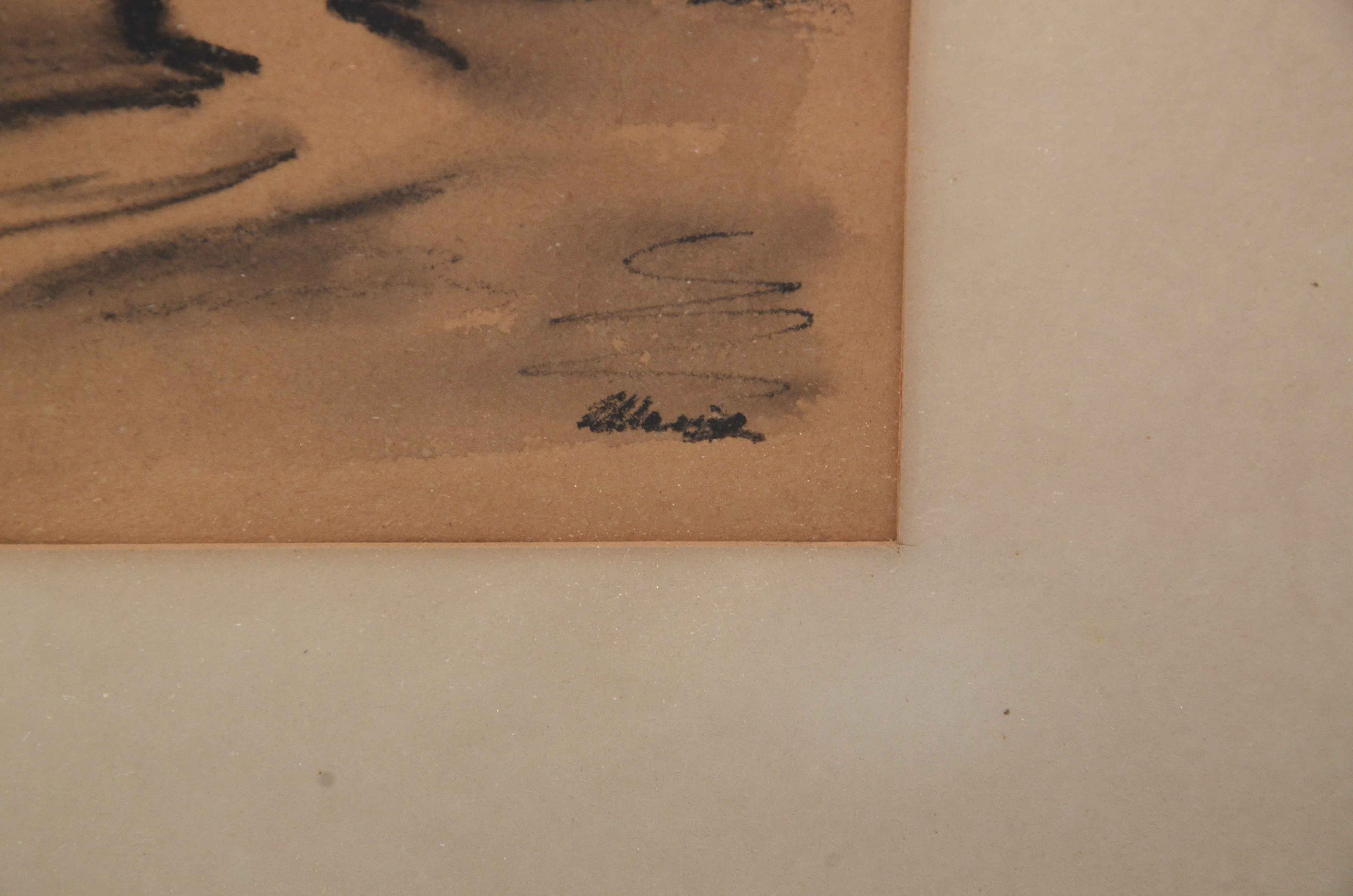 Ludwick Maciag Signed Charcoal Drawing "Sketch"