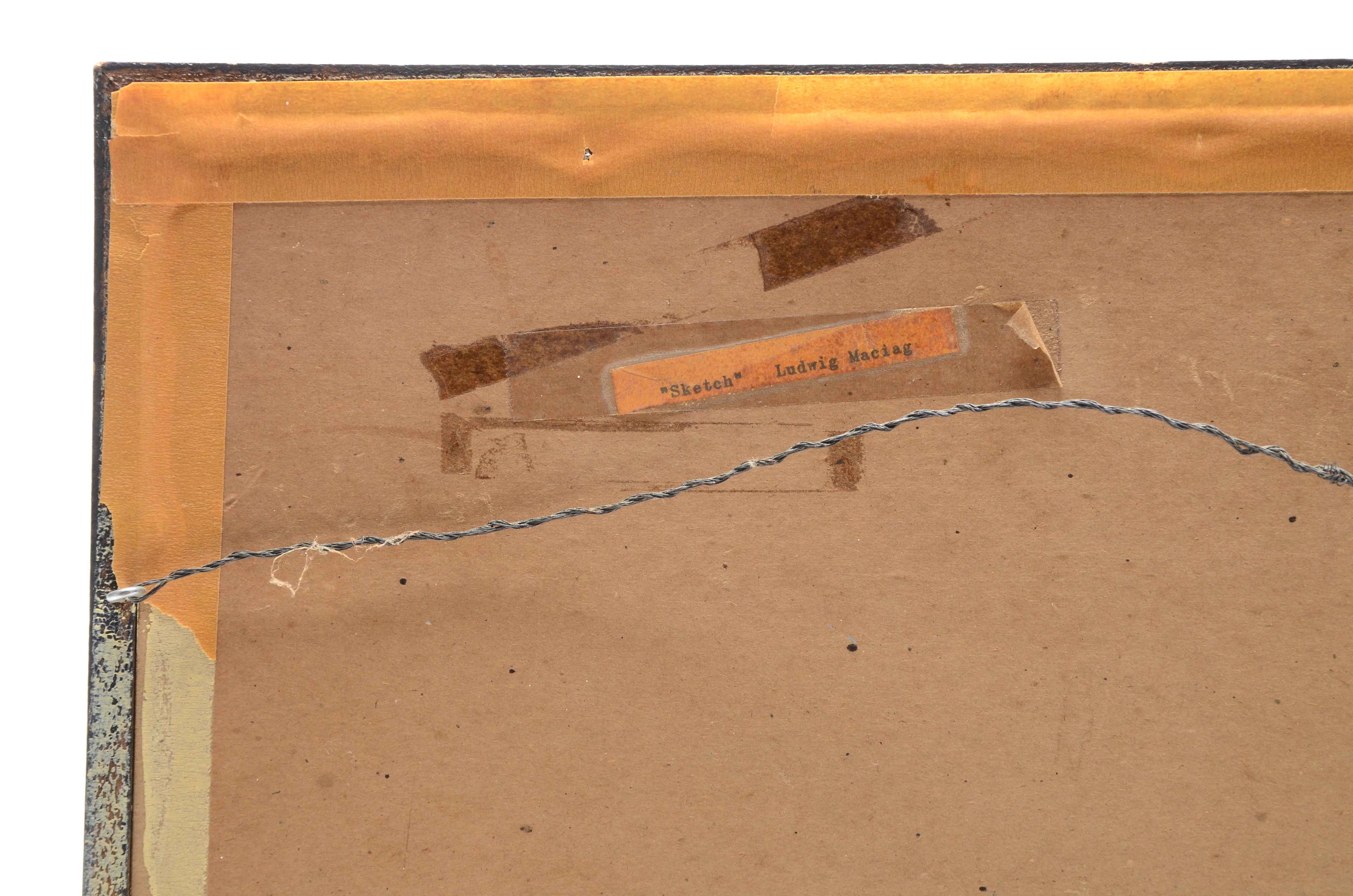 Ludwick Maciag Signed Charcoal Drawing "Sketch"