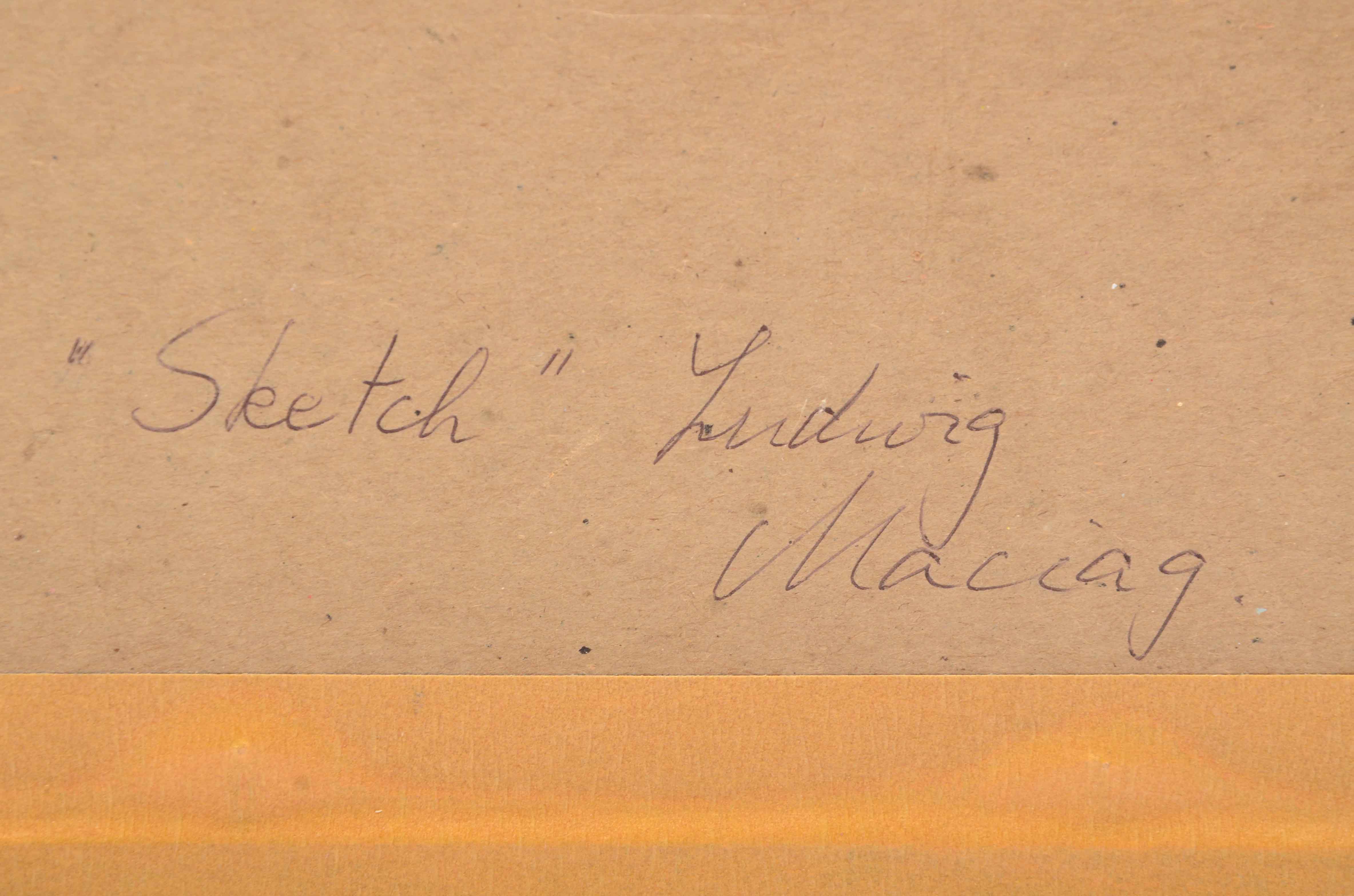 Ludwick Maciag Signed Charcoal Drawing "Sketch"