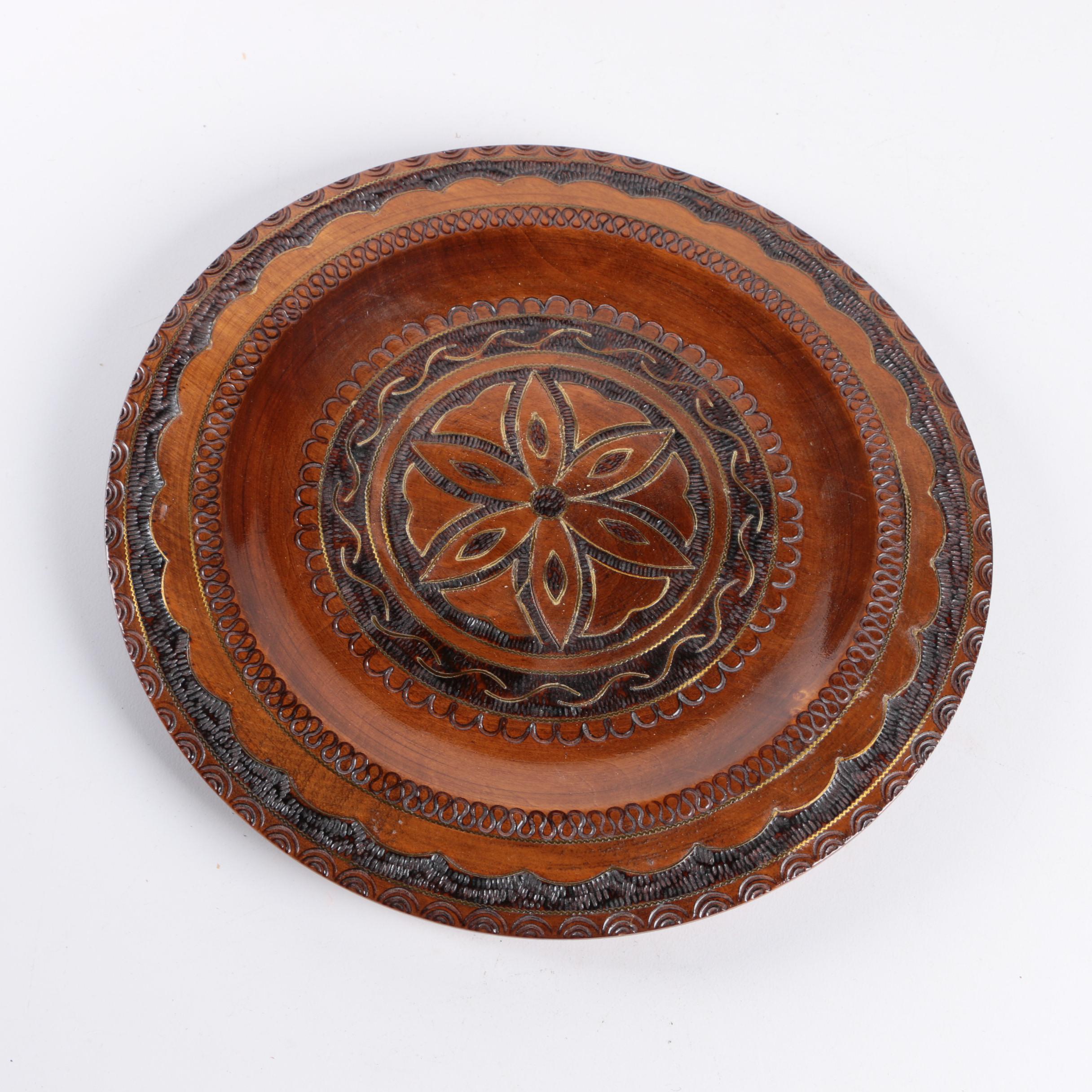 Decorative Carved Wood Plates