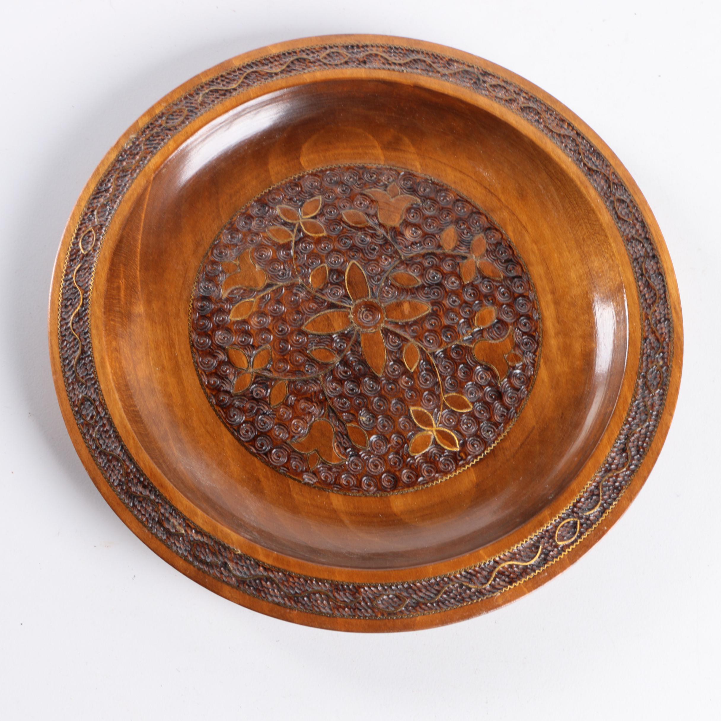 Decorative Carved Wood Plates