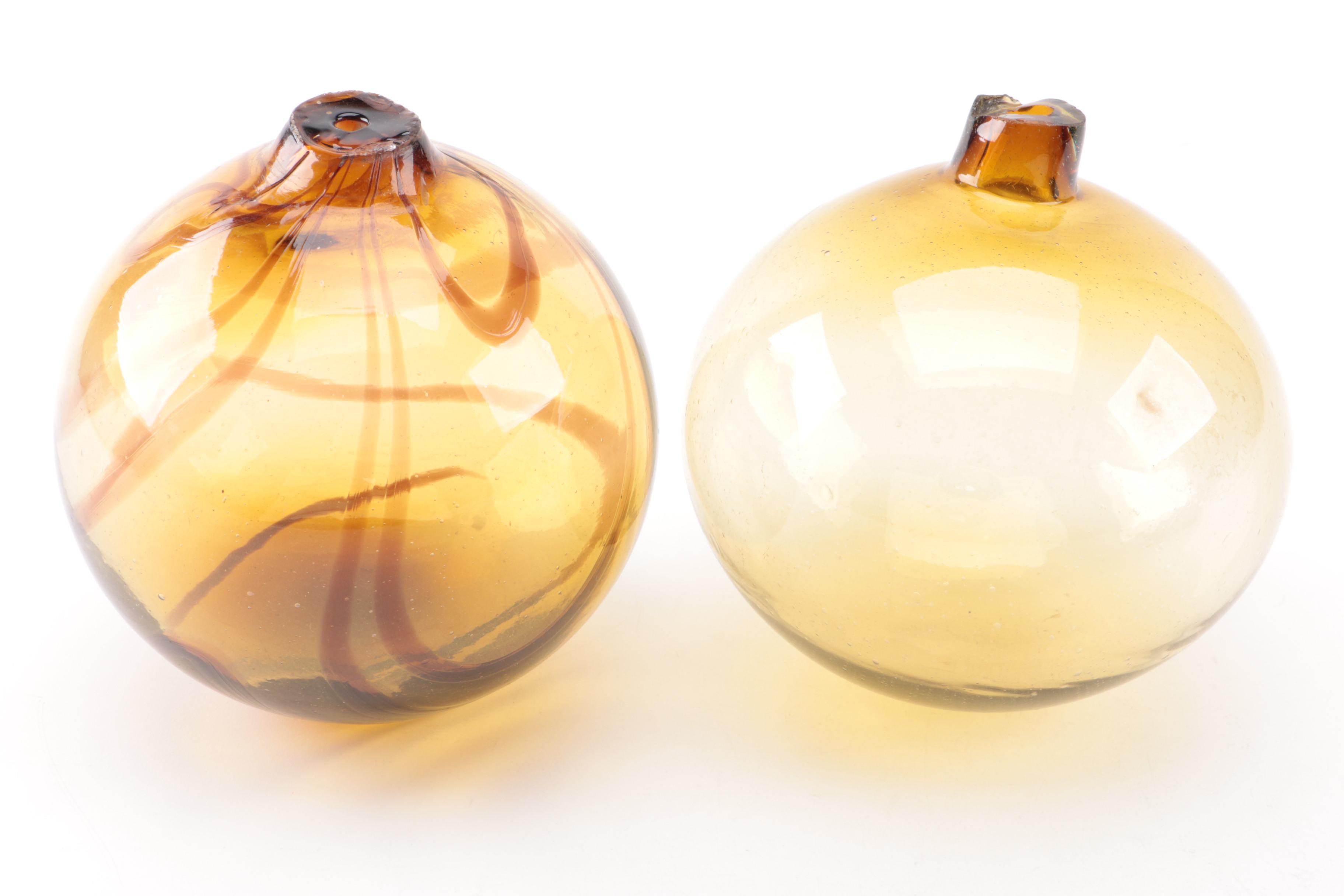 Reproduction Blown Amber Glass Fishing Floats