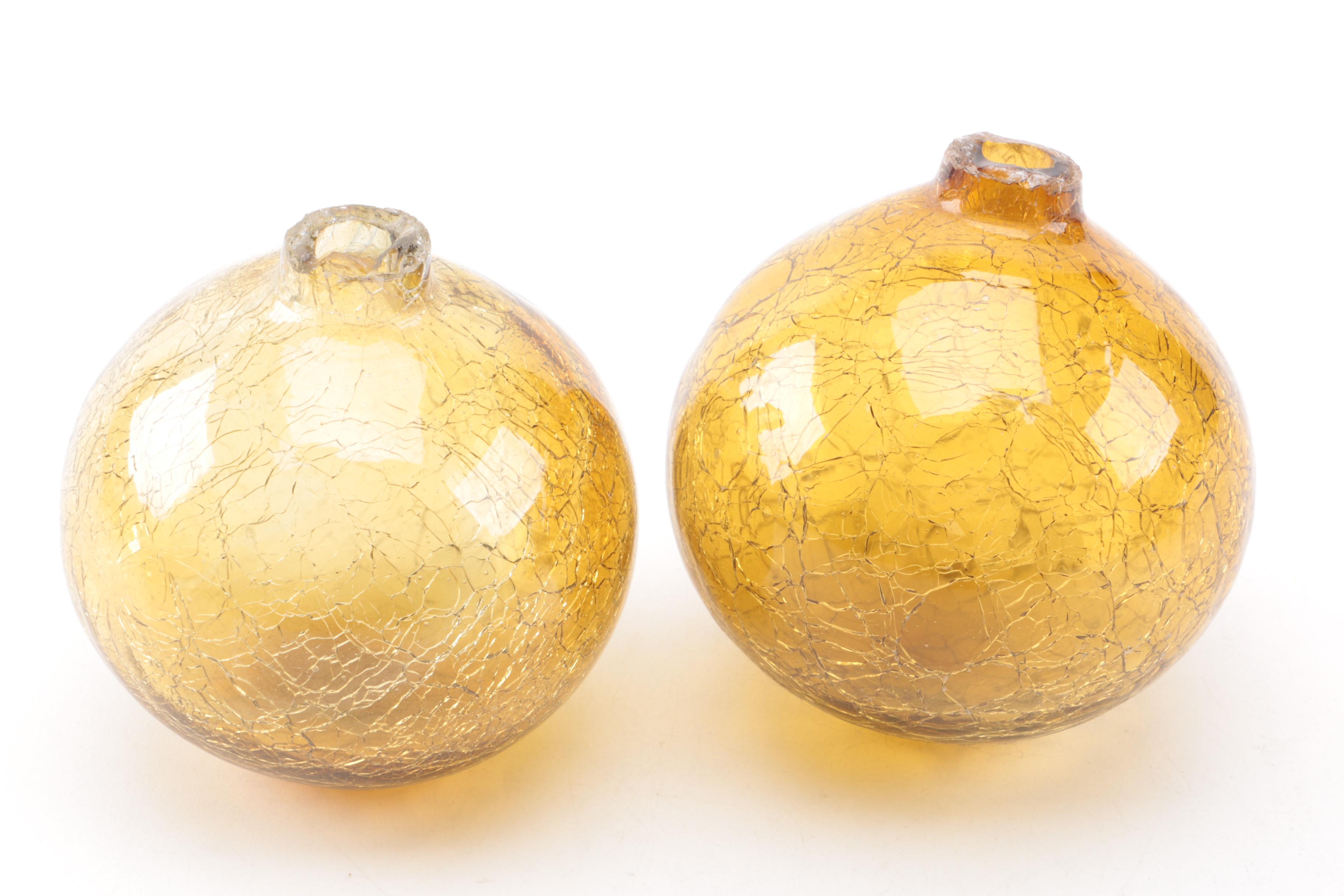 Reproduction Blown Amber Glass Fishing Floats