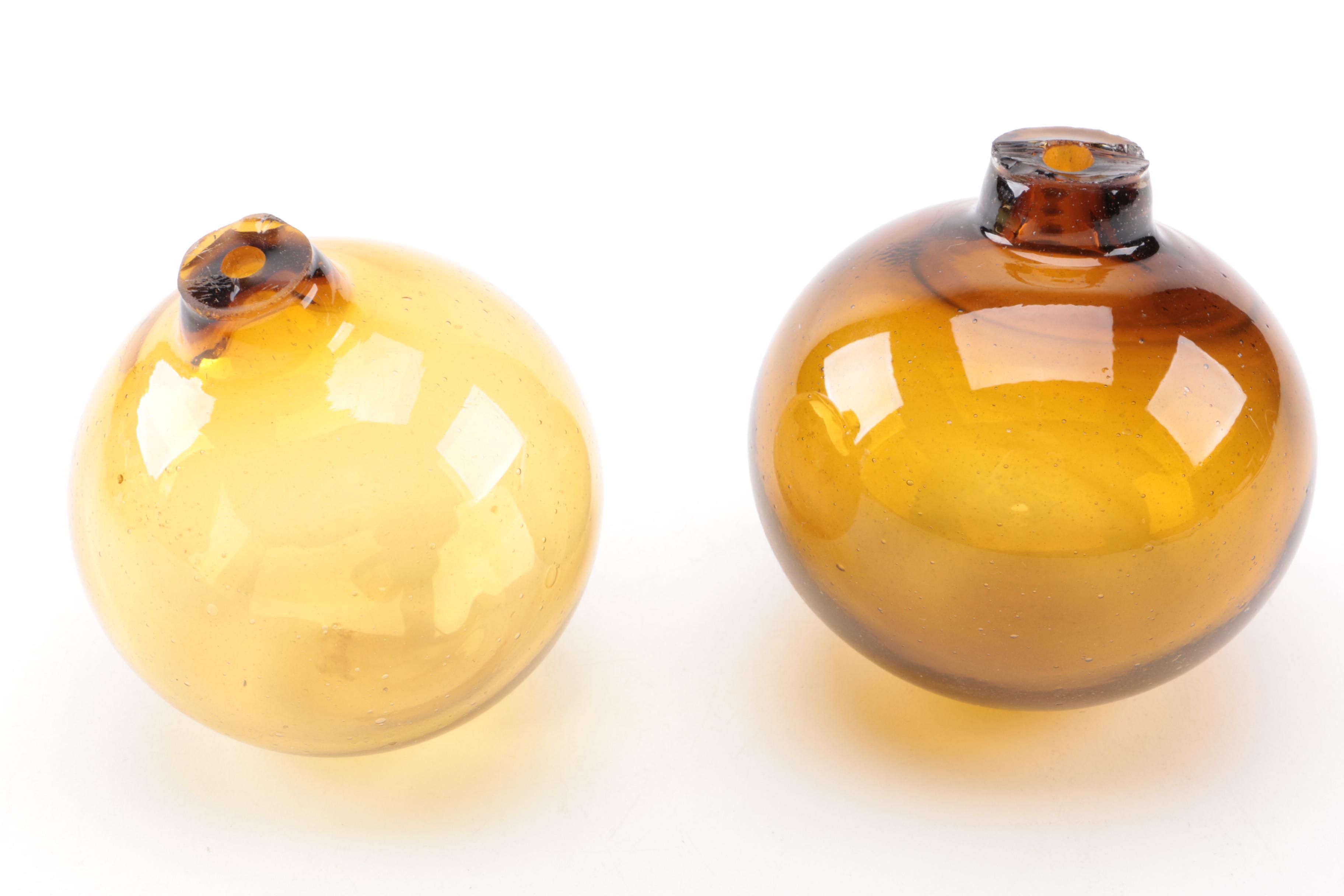 Reproduction Blown Amber Glass Fishing Floats