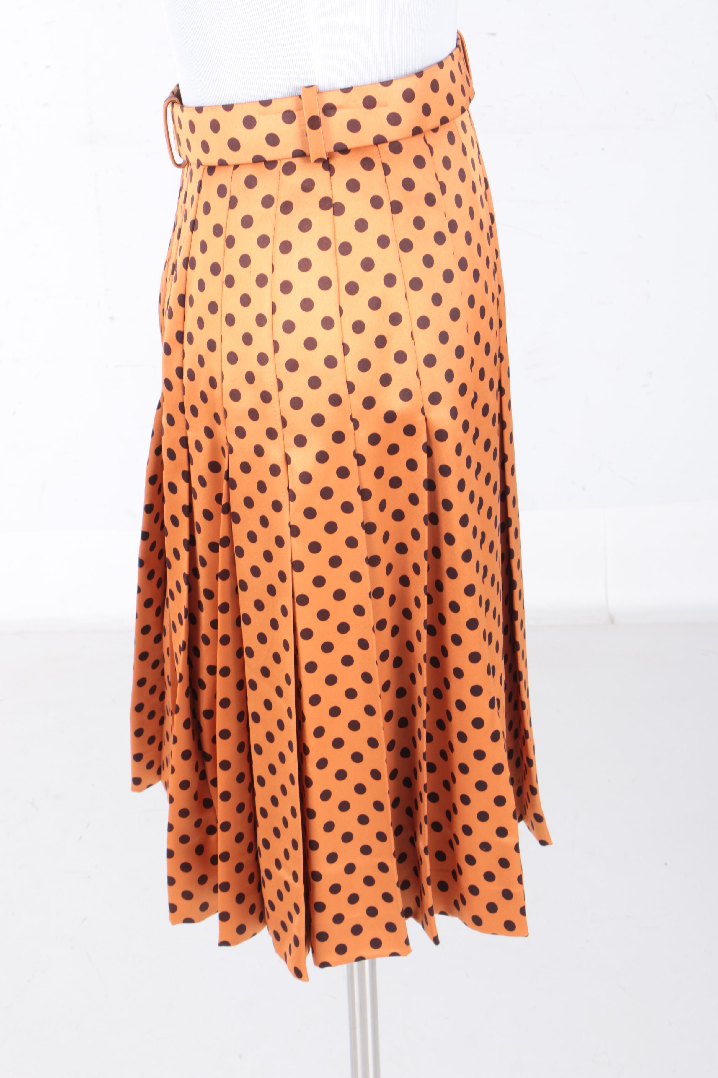 Vintage Cardinali Polka Dot Satin Skirt Suit