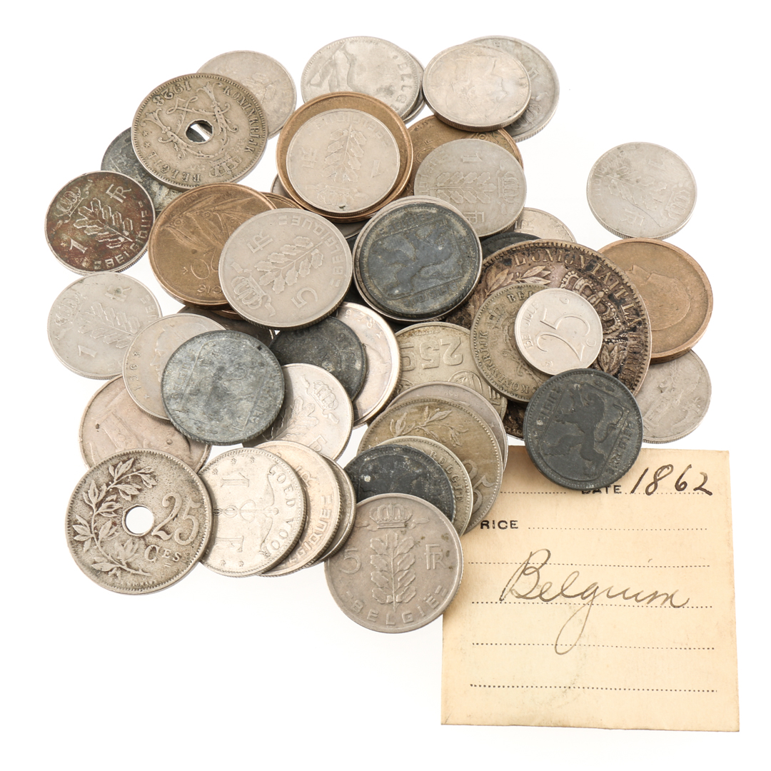 Fifty-Five Antique to Modern Coins from Belgium