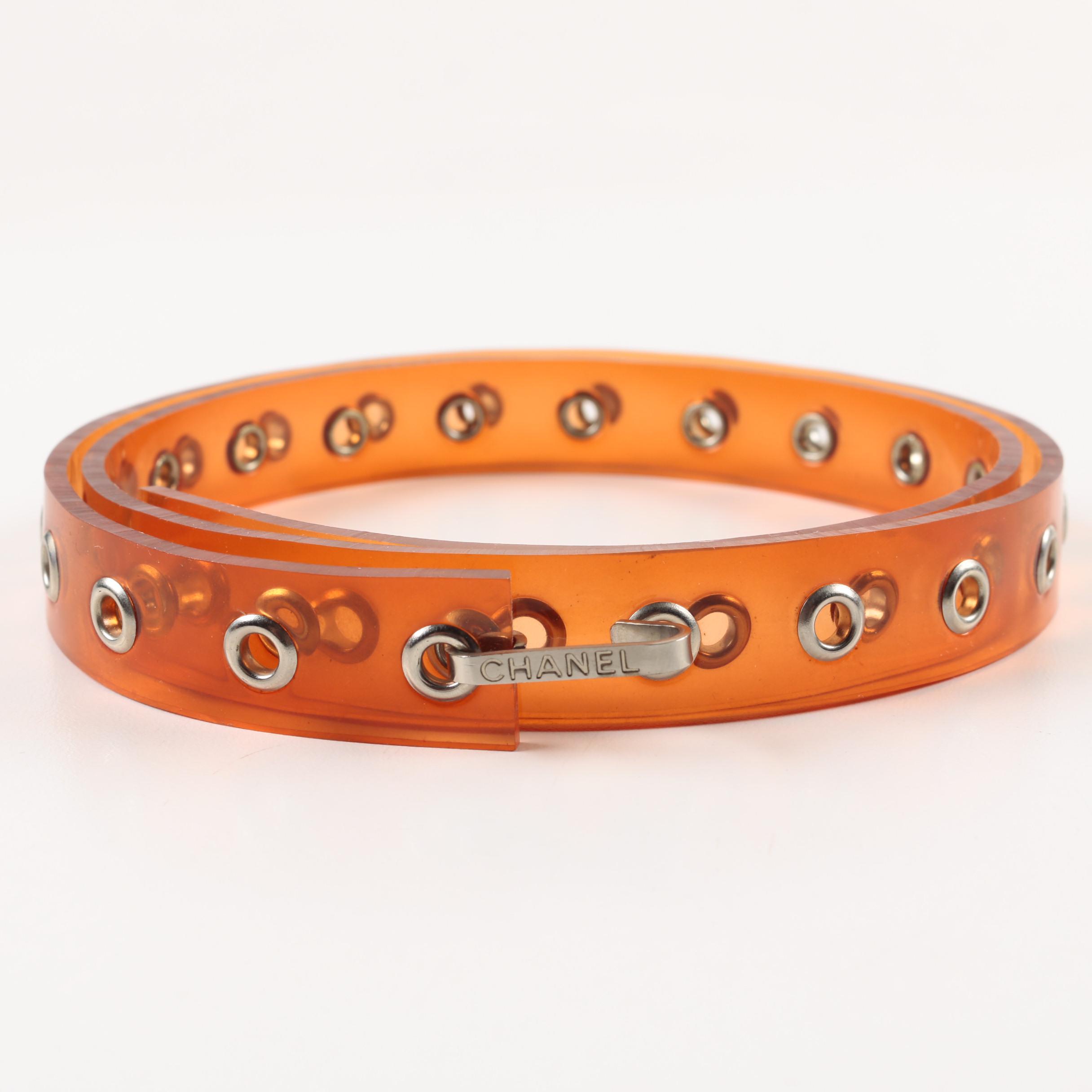 Chanel Orange Plastic Belt