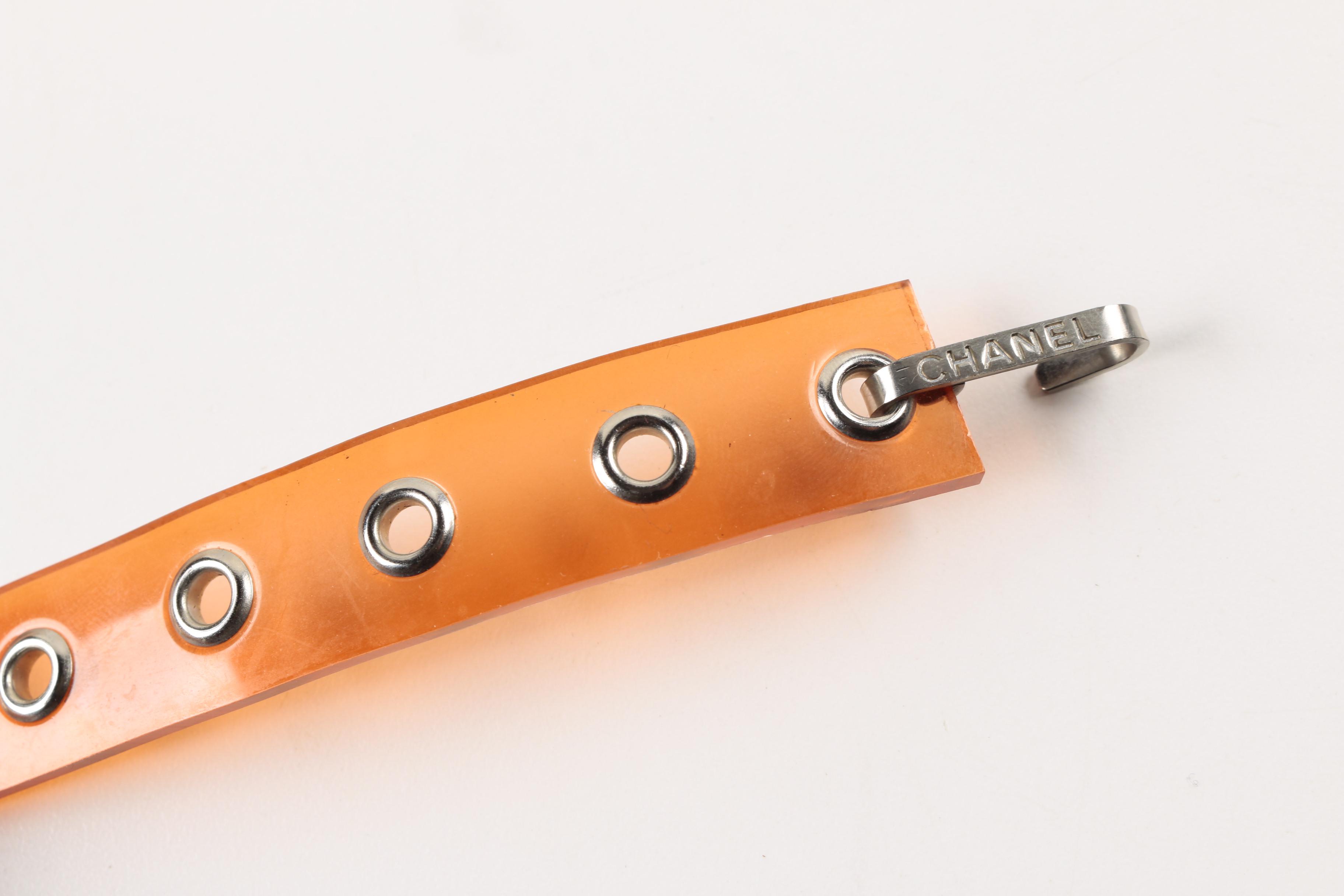Chanel Orange Plastic Belt