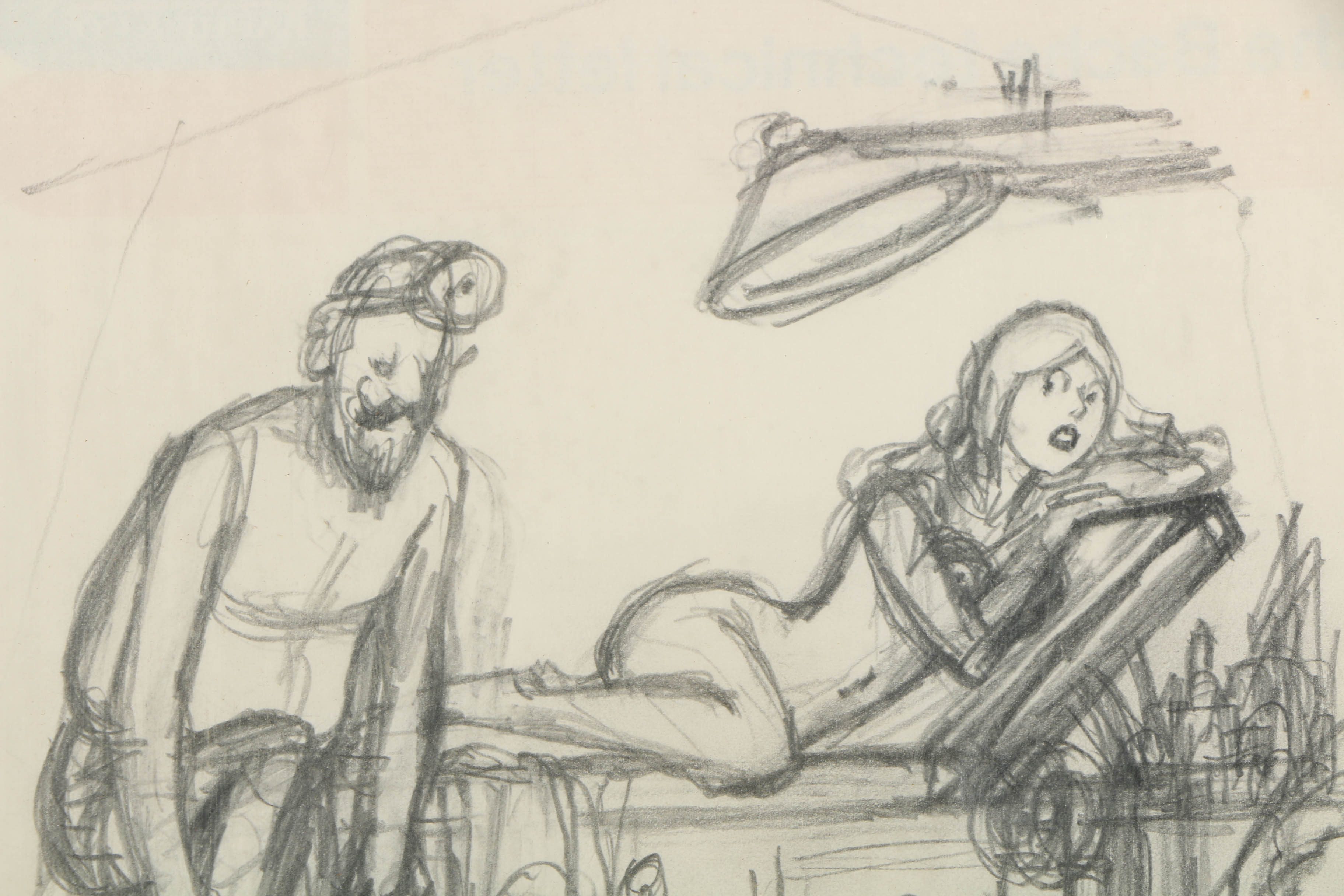 Dink Siegel Graphite Cartoon on Paper "I Thought Acupuncture..."