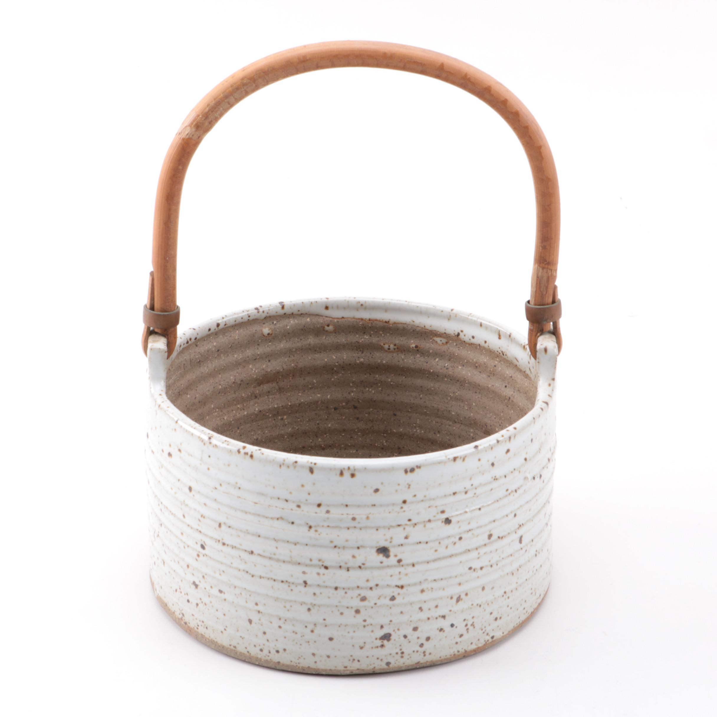 Studio Stoneware Vessel with Bamboo Handle