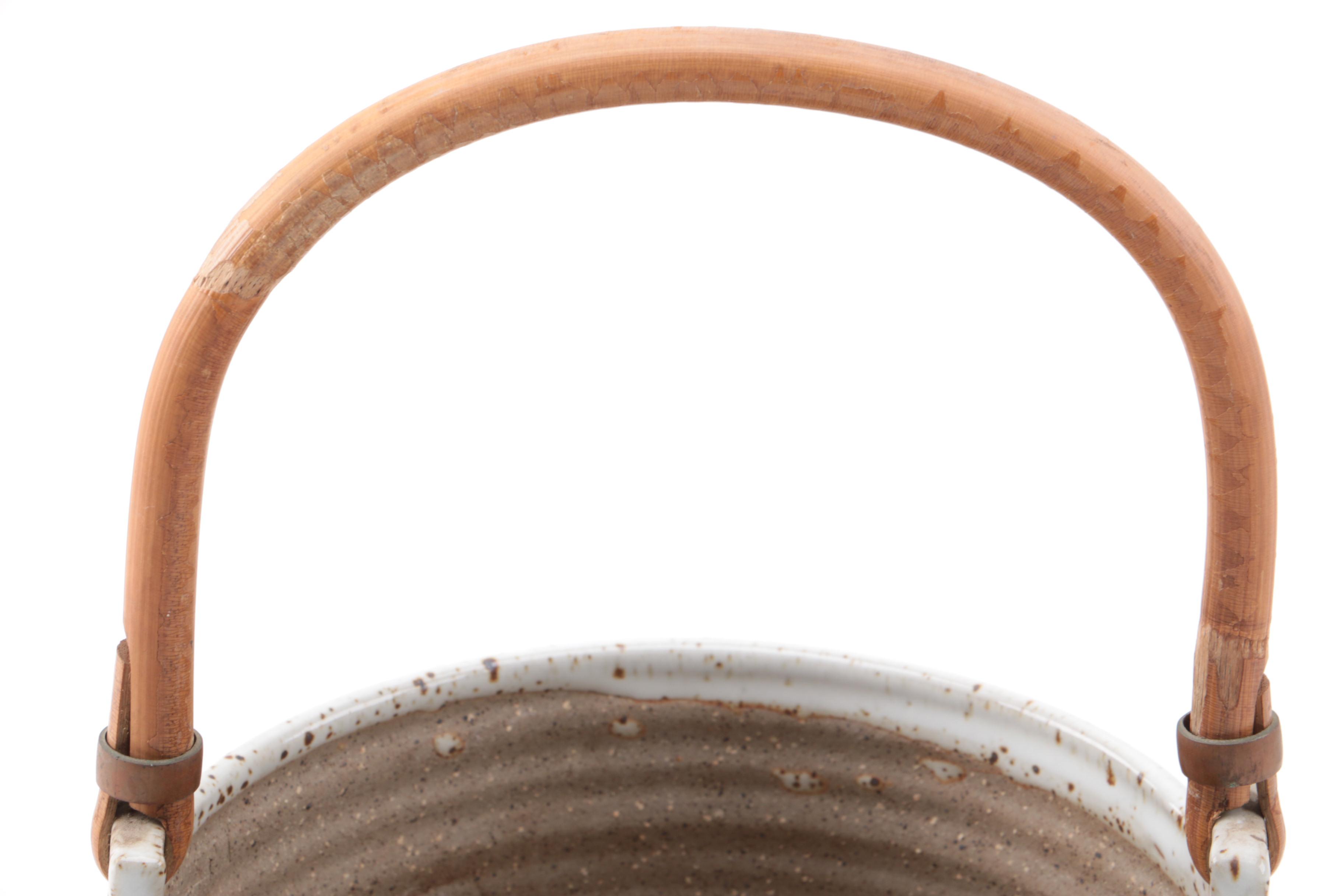 Studio Stoneware Vessel with Bamboo Handle