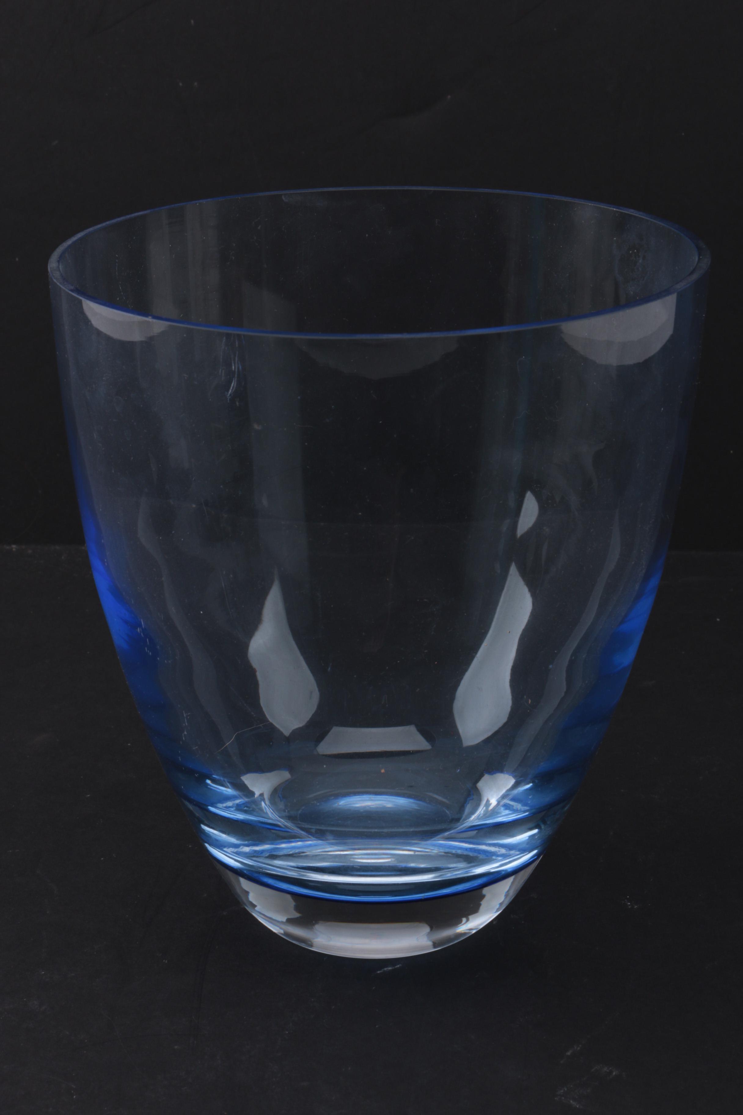 Blue Glass Vase and Paperweight