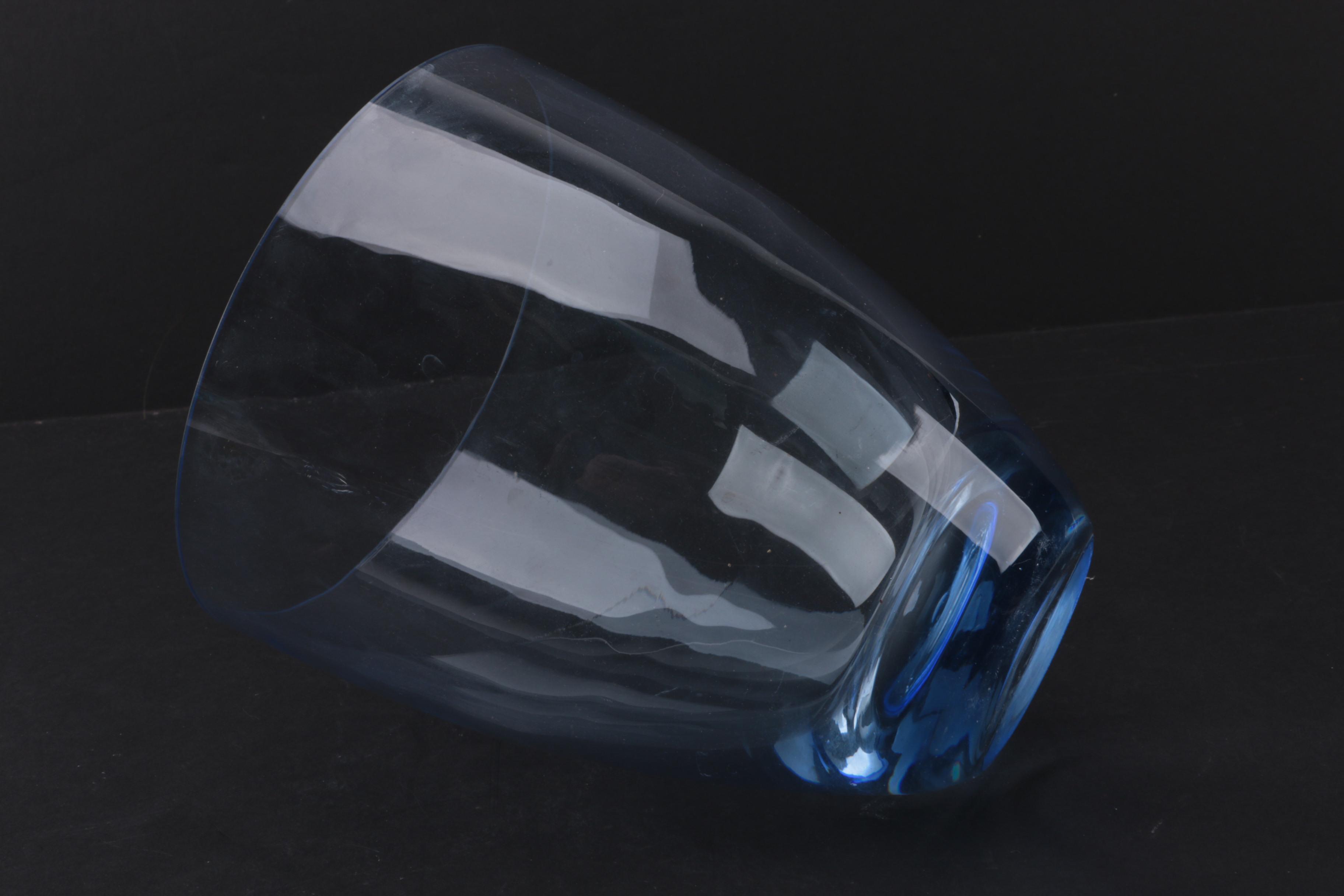 Blue Glass Vase and Paperweight