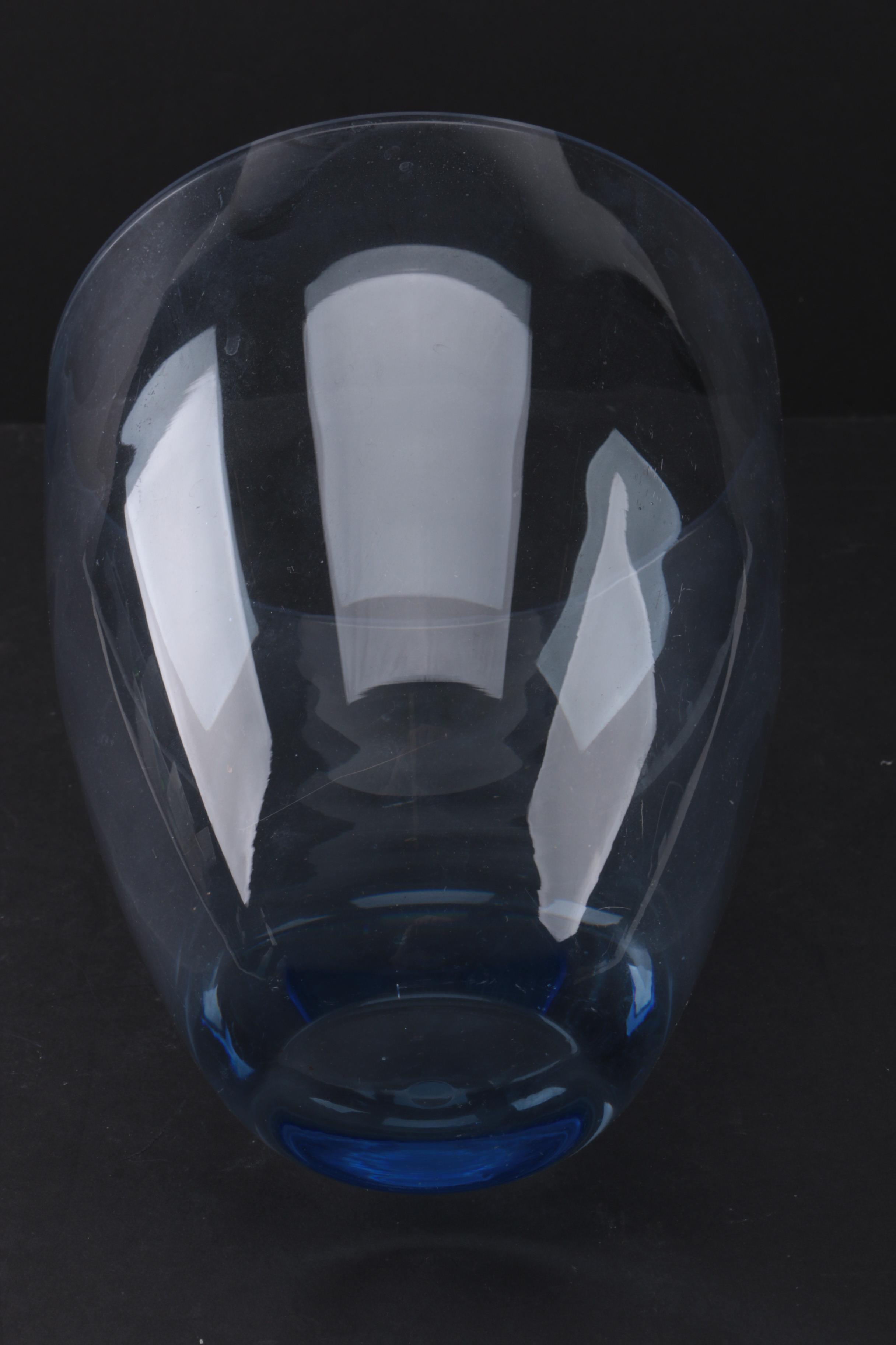 Blue Glass Vase and Paperweight