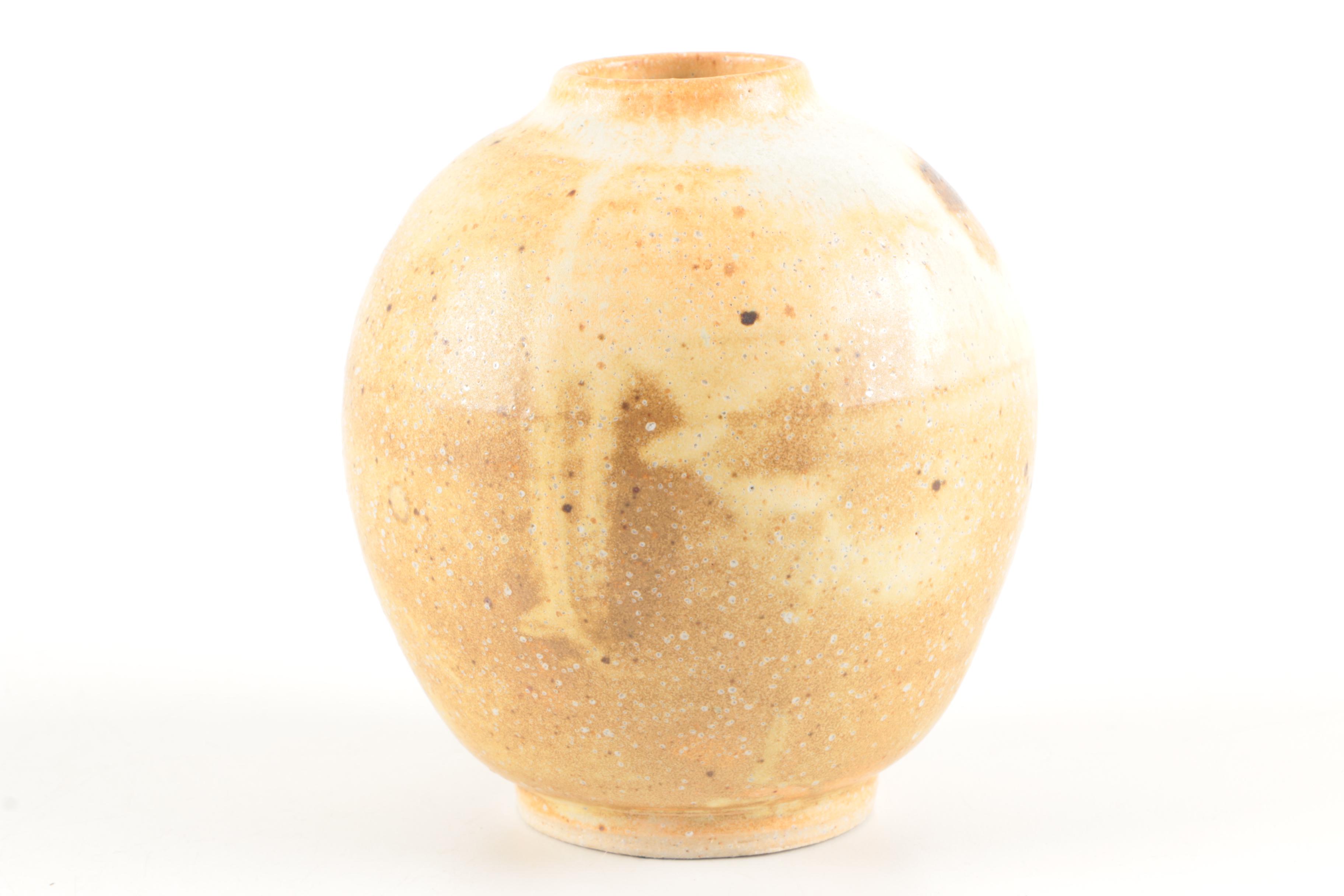 Stoneware Vase and Hand Thrown Stoneware Canister