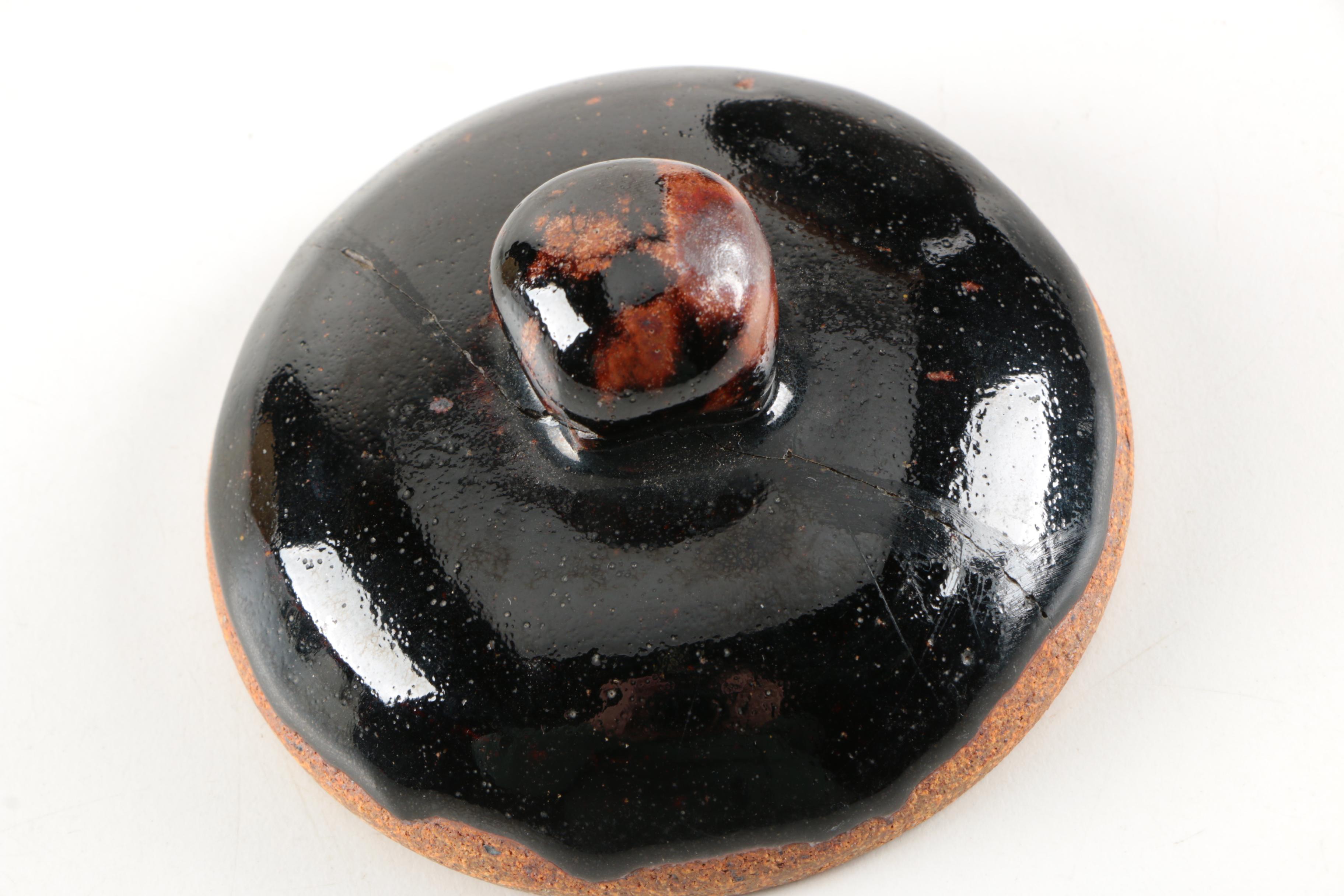 Stoneware Vase and Hand Thrown Stoneware Canister