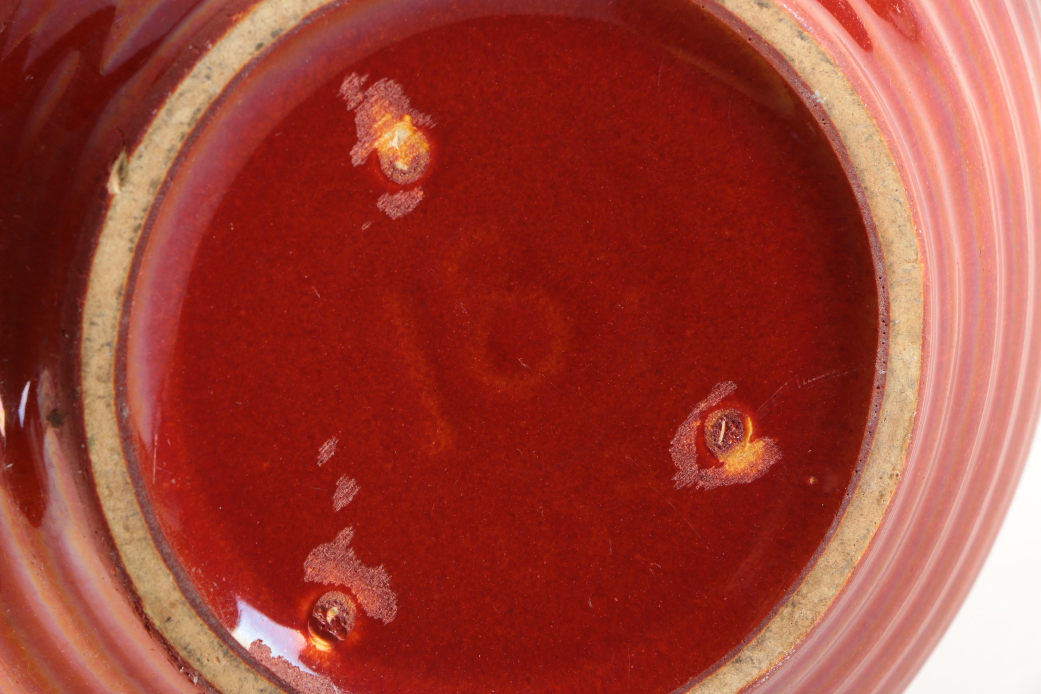 Collection of Vintage Pottery Mixing Bowls Featuring Monmouth Pottery