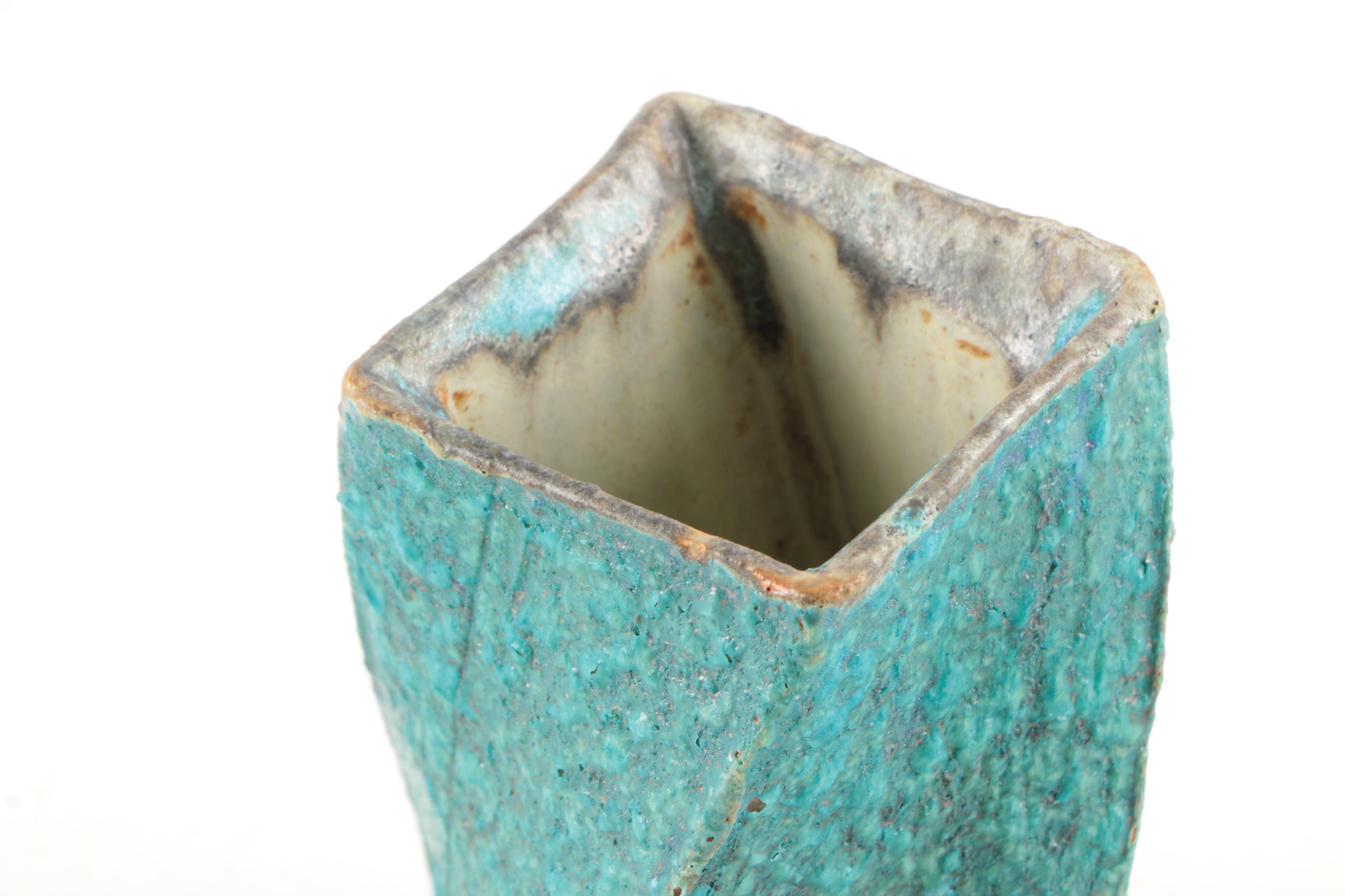 Studio Pottery Green Glazed Vase