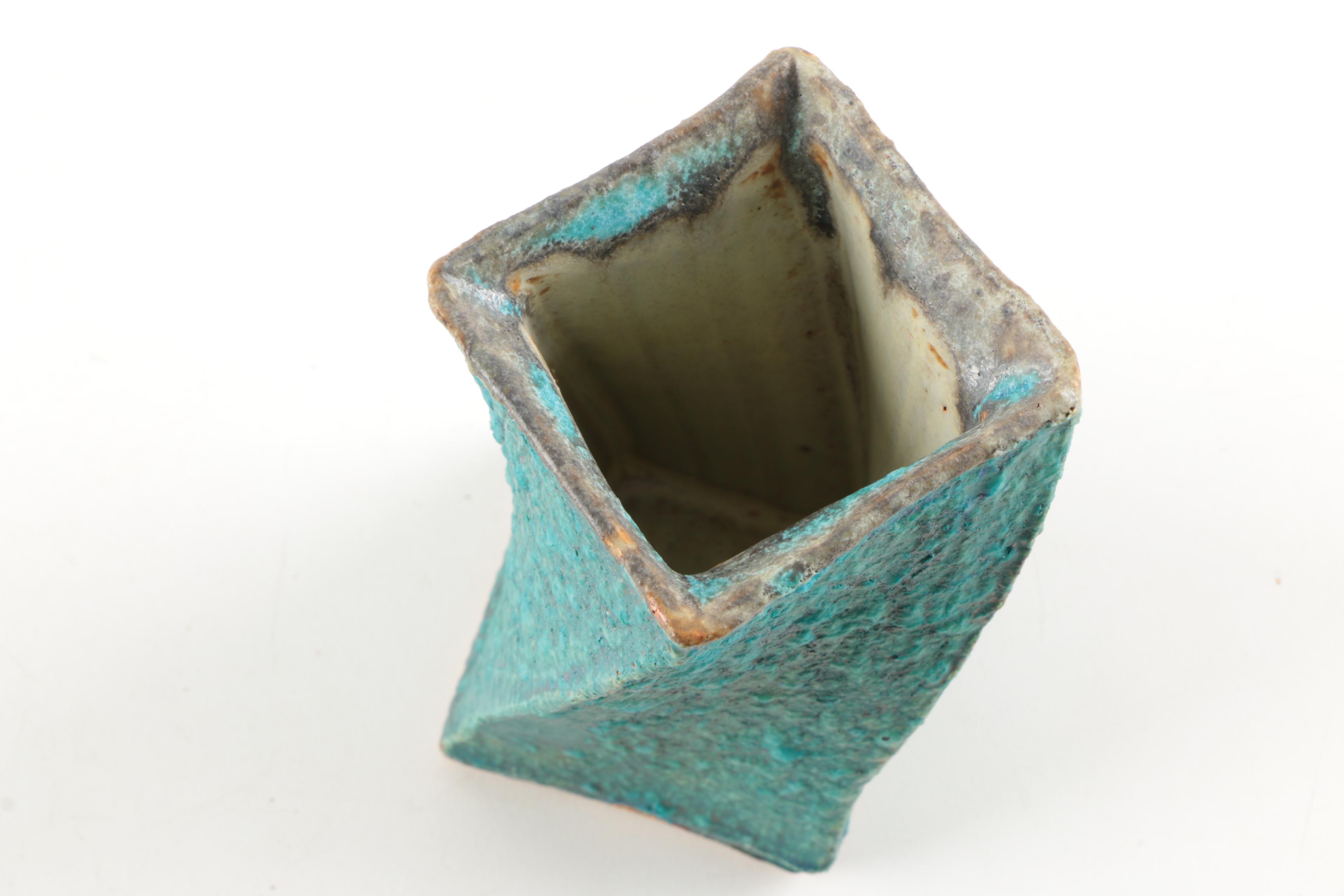 Studio Pottery Green Glazed Vase