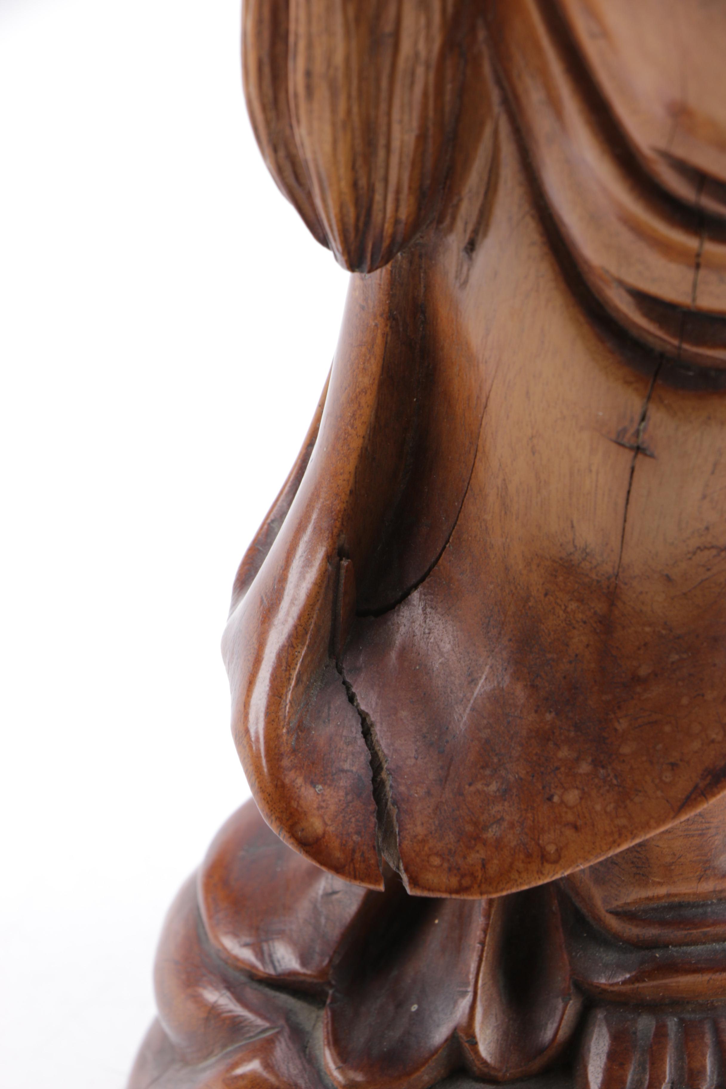 Chinese Hard Wood Figurine of Bearded Immortal