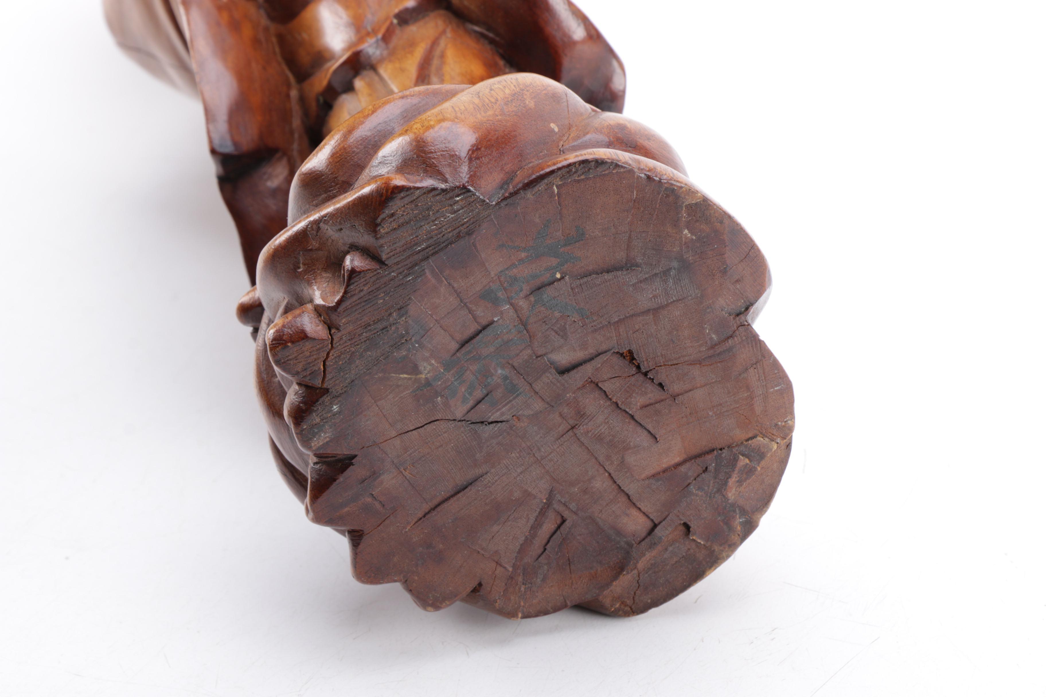 Chinese Hard Wood Figurine of Bearded Immortal