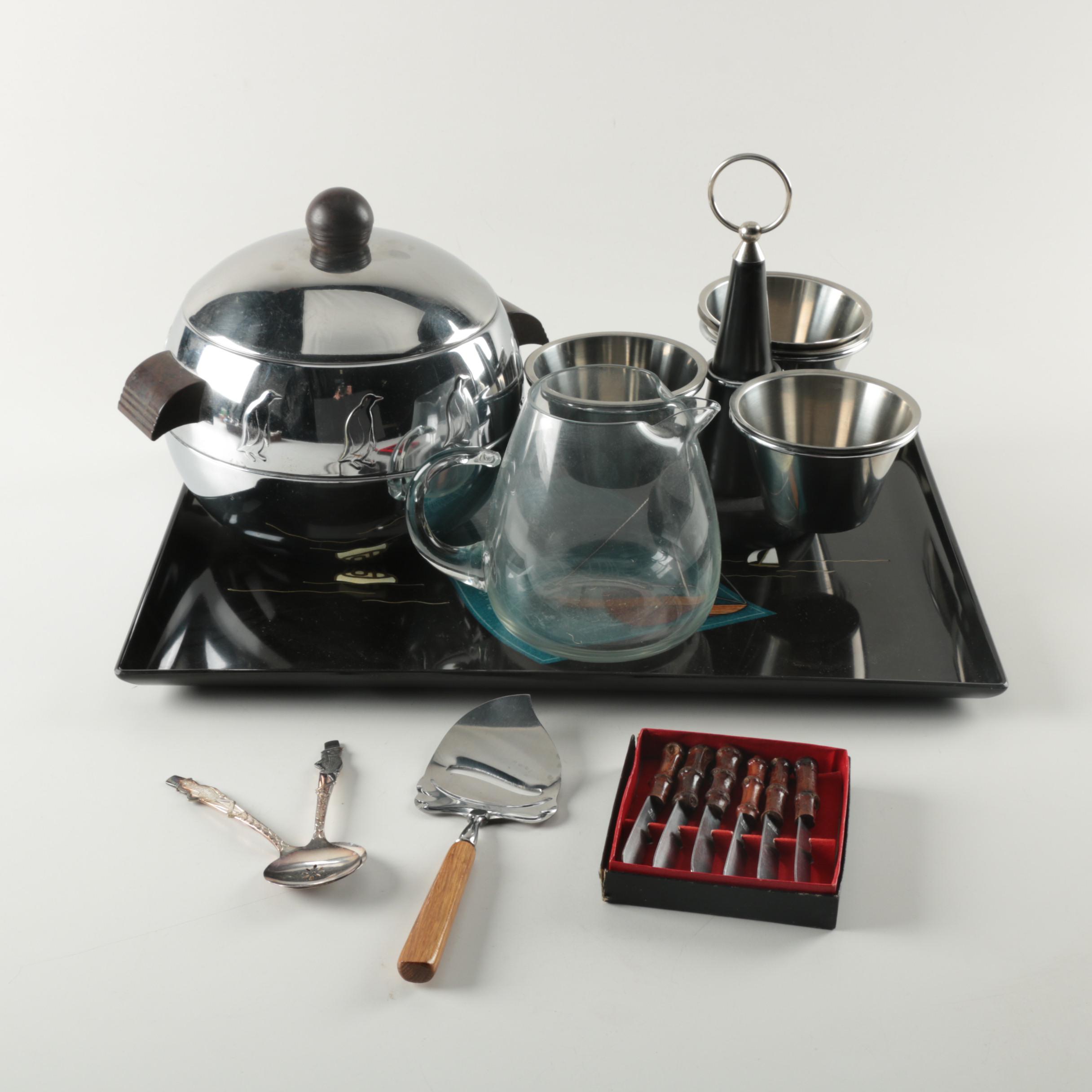 Serveware and Kitchenware Featuring Carlton Silver Plate Nut Spoons