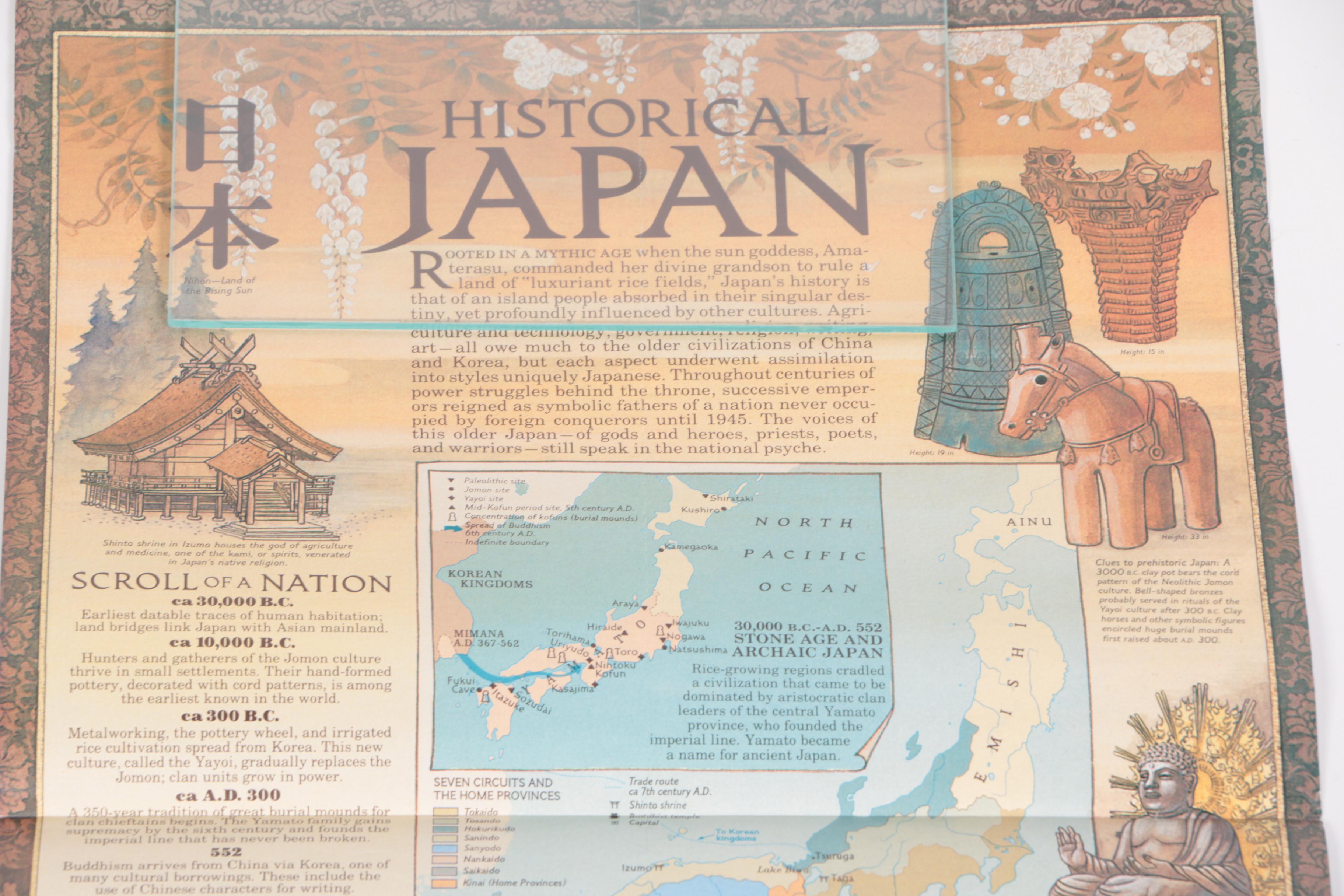1990s National Geographic Society Maps of Japan, California and New York City