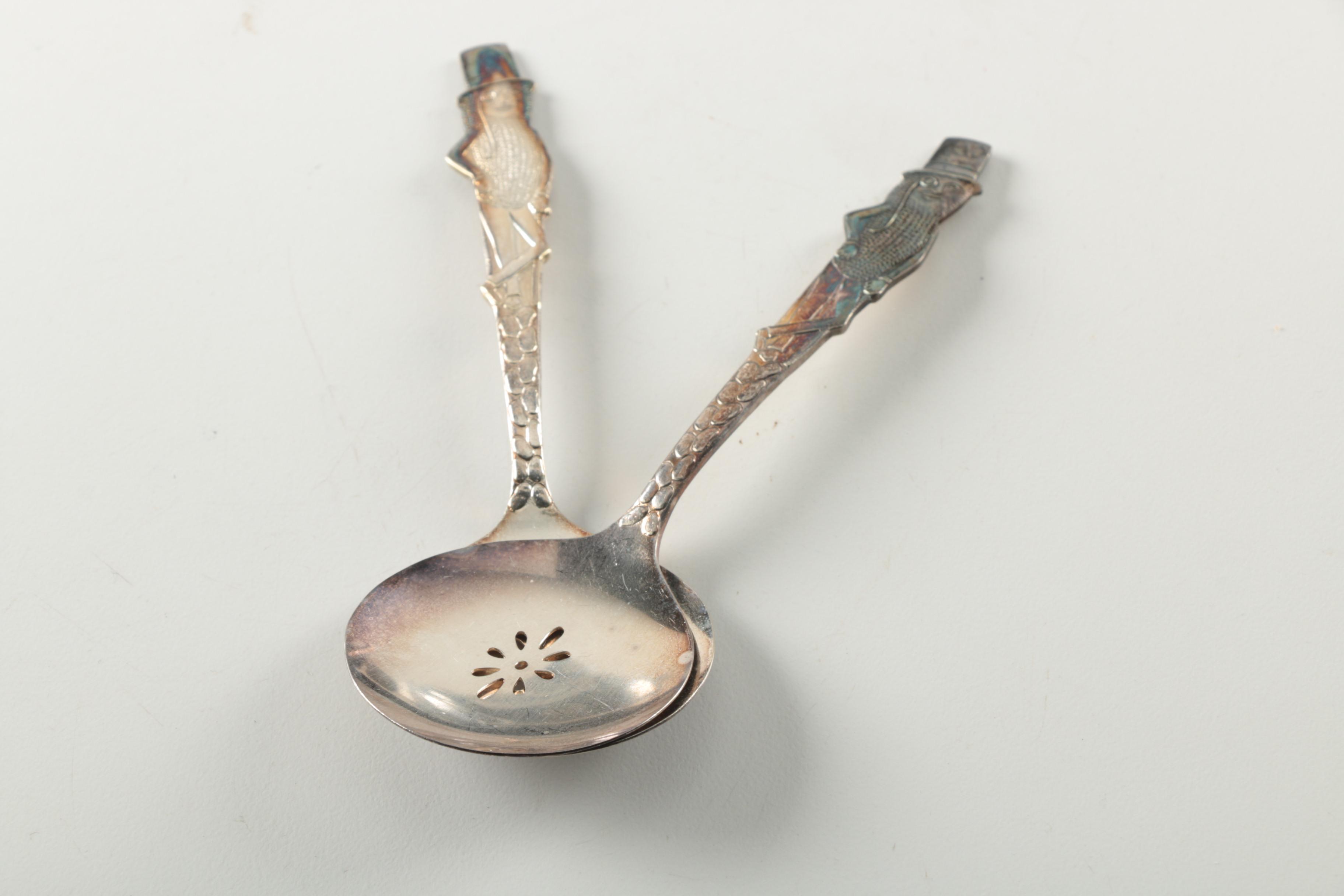 Serveware and Kitchenware Featuring Carlton Silver Plate Nut Spoons