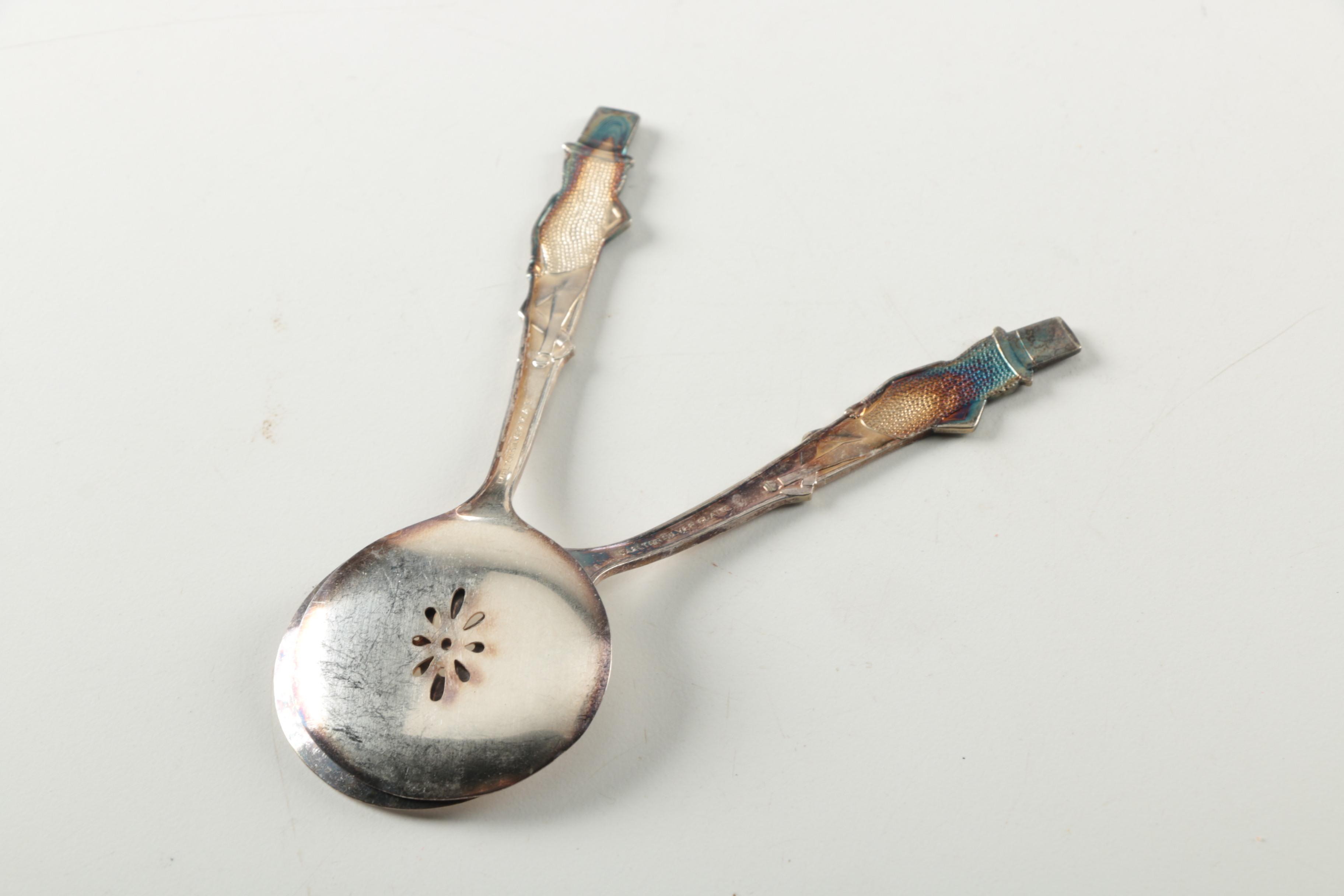 Serveware and Kitchenware Featuring Carlton Silver Plate Nut Spoons