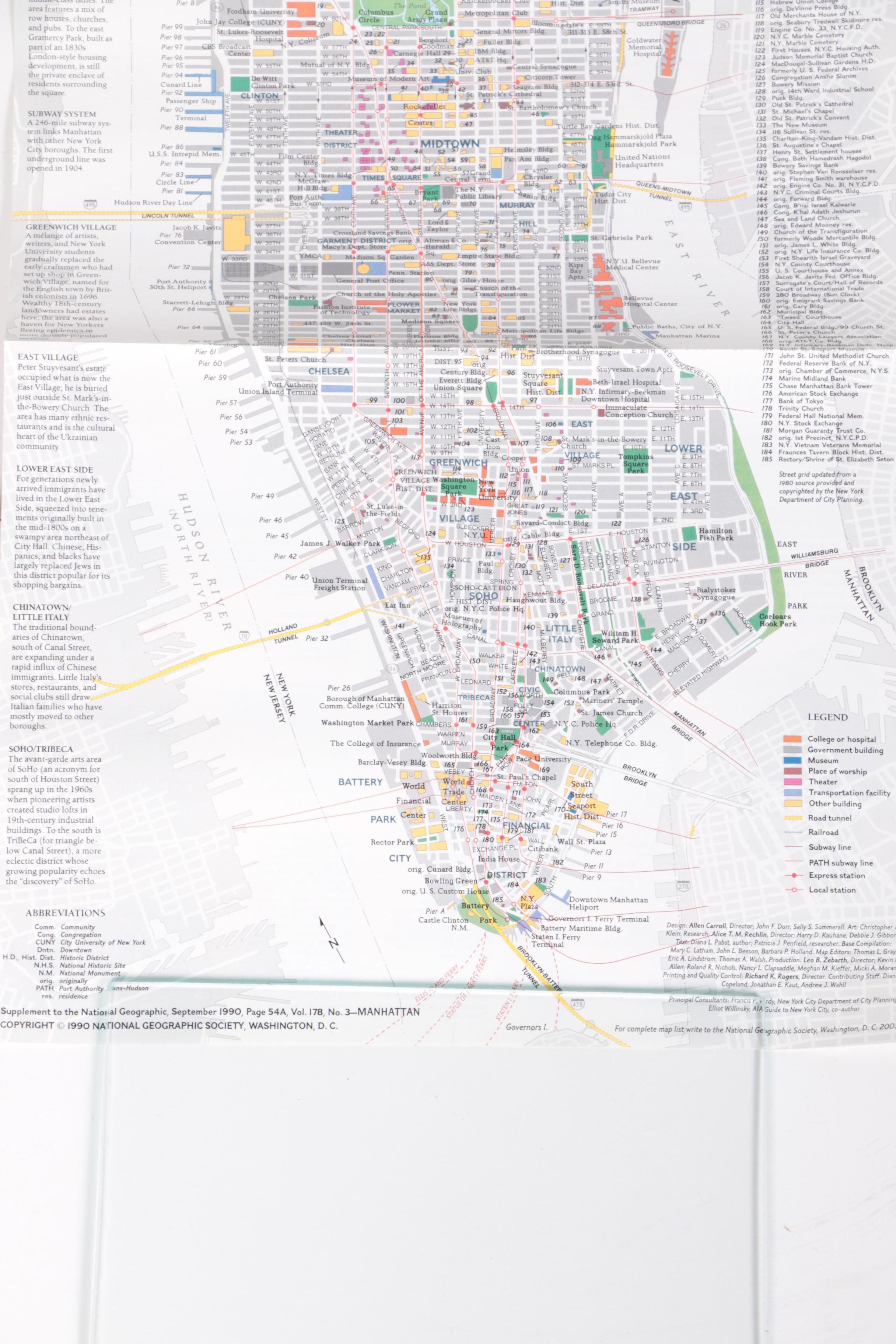 1990s National Geographic Society Maps of Japan, California and New York City