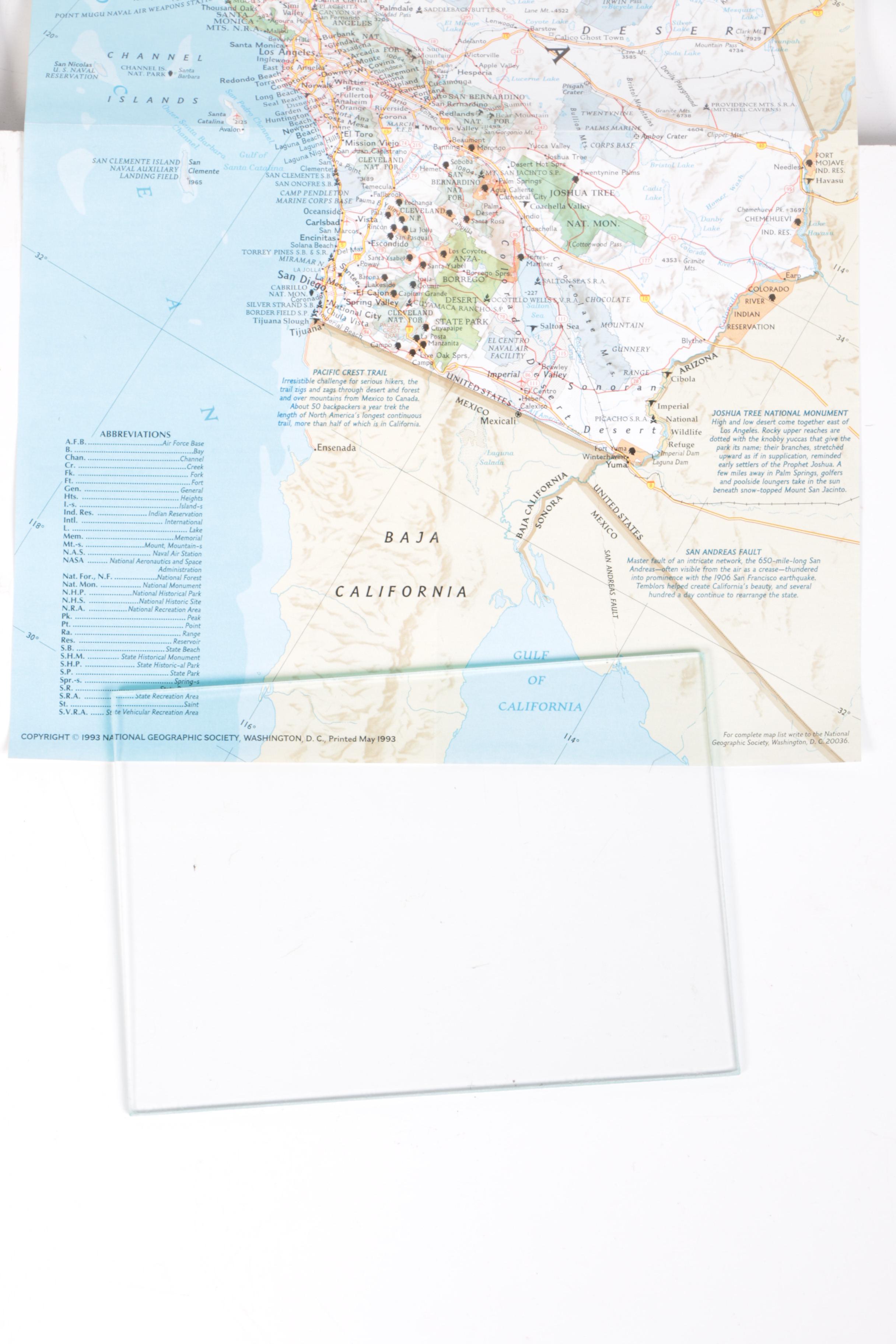 1990s National Geographic Society Maps of Japan, California and New York City